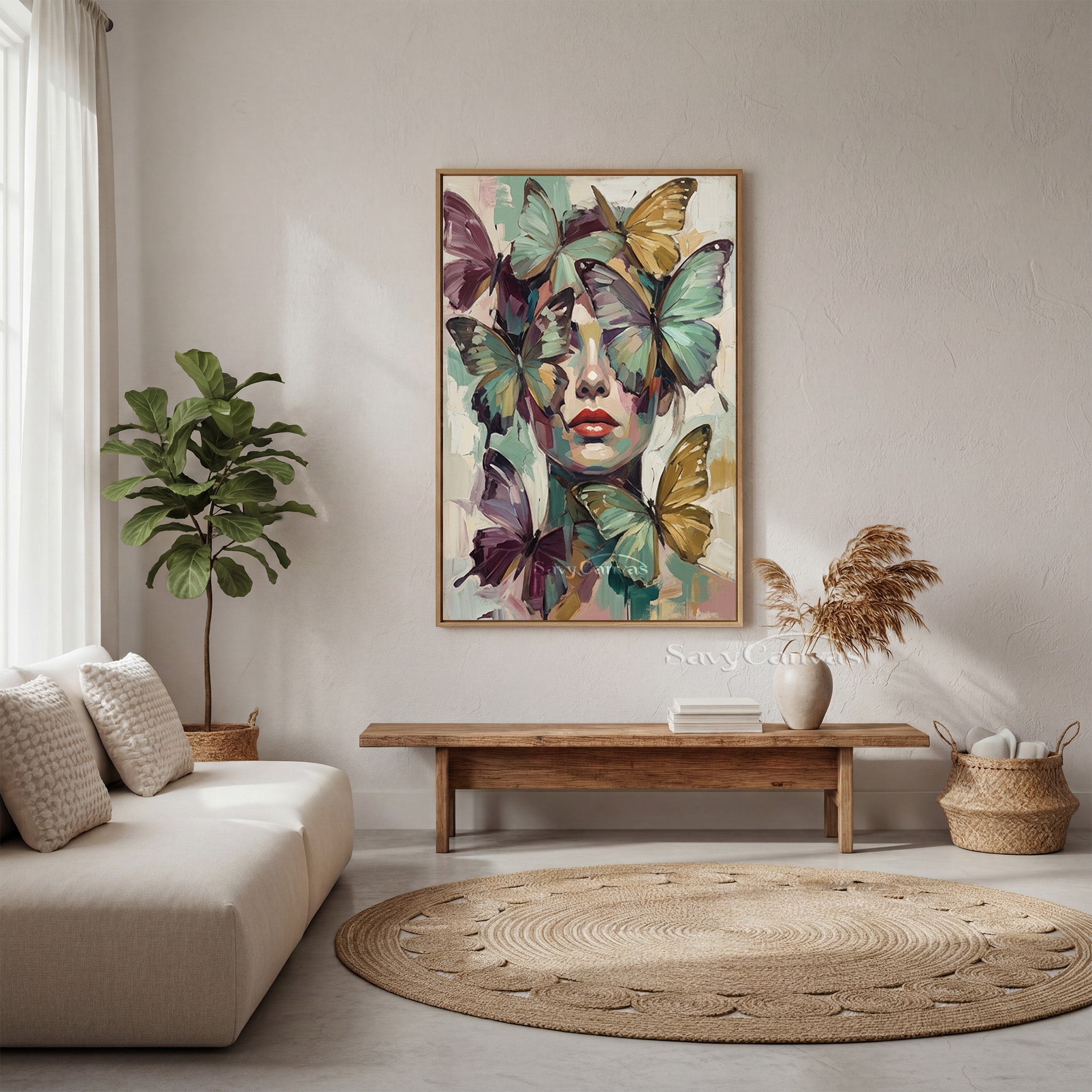 Textured Butterfly Face Oil Painting on Canvas | Original Hand-painted #SS 150