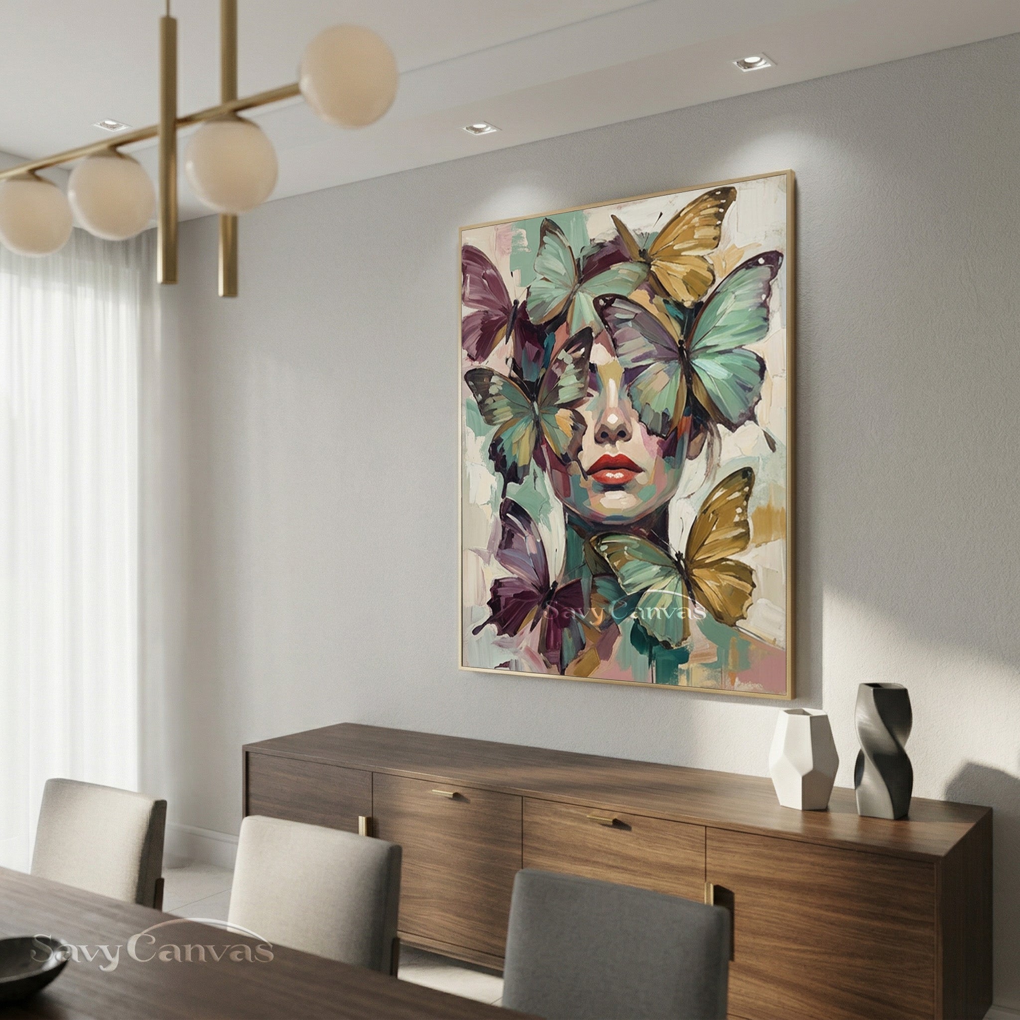 Textured Butterfly Face Oil Painting on Canvas | Original Hand-painted #SS 150