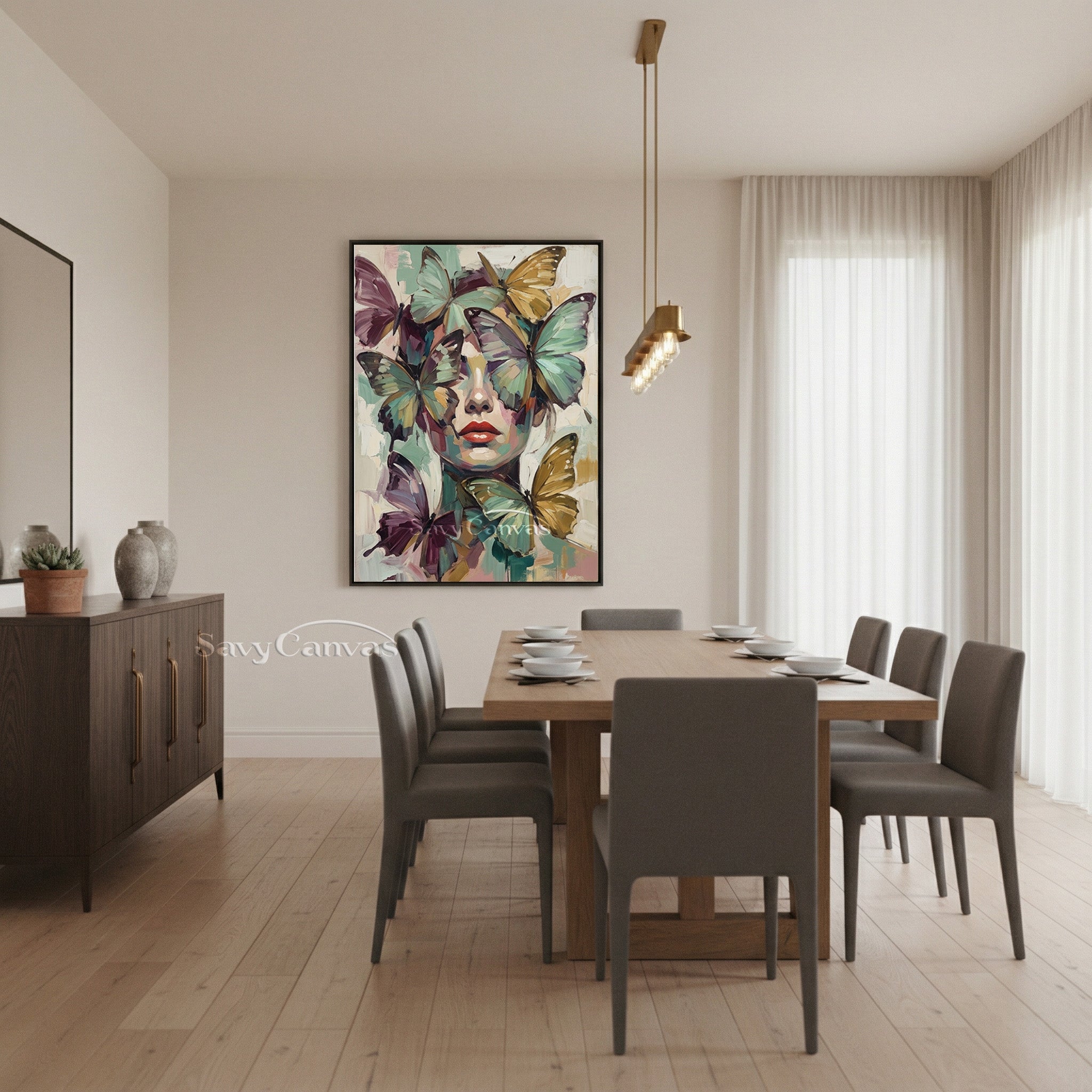 Textured Butterfly Face Oil Painting on Canvas | Original Hand-painted #SS 150