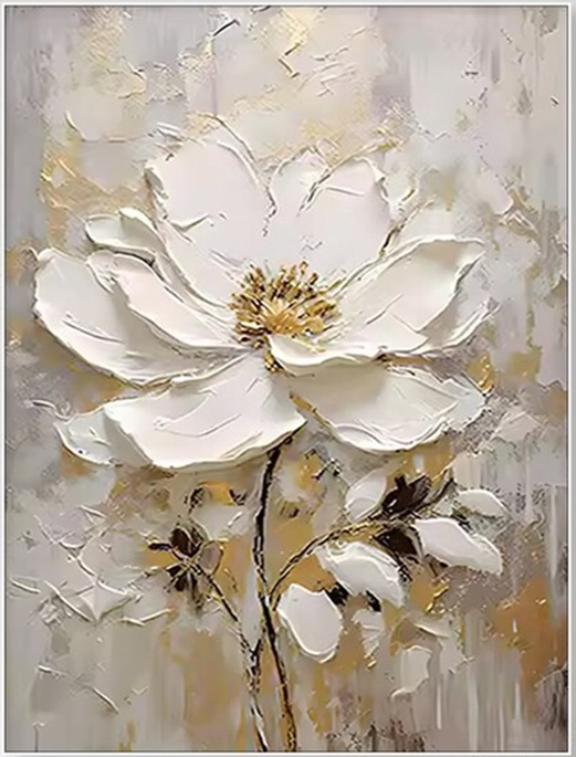 Handmade Textured Flower Painting | Vertical Decor #TC 100
