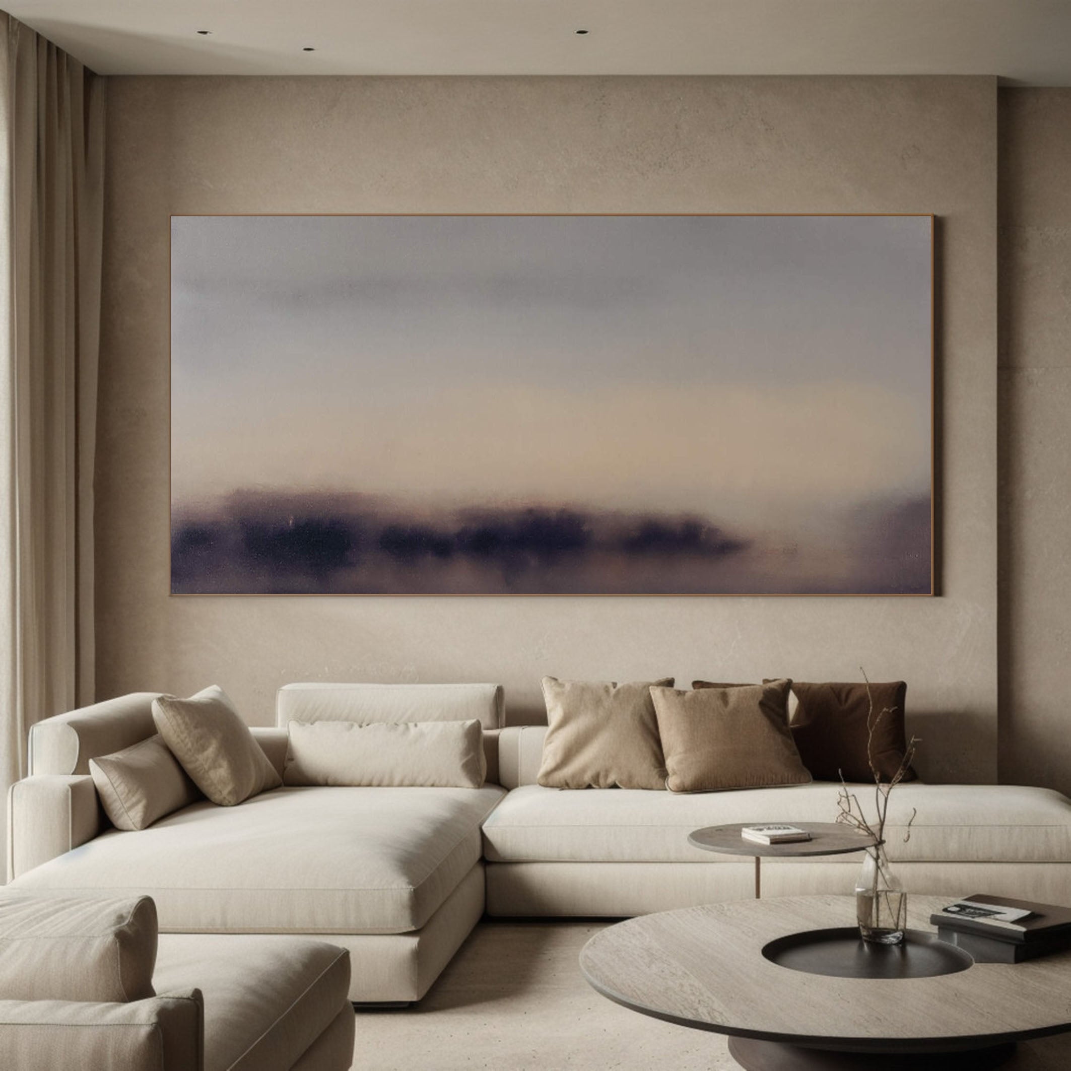 Handmade Misty Landscape Abstract Oil Painting #TC 142