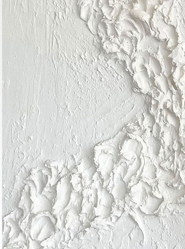Textured White Abstract Canvas Art | Large Vertical Painting for Wall Decor #TC 192