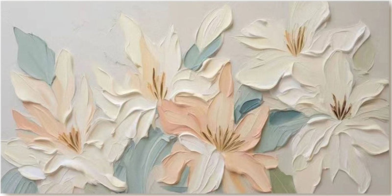 3D Plaster Flower Art | Textured Floral Wall Sculpture #TC 226