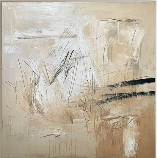 Modern Abstract Beige Wall Art | Neutral Canvas Painting  #TC 070