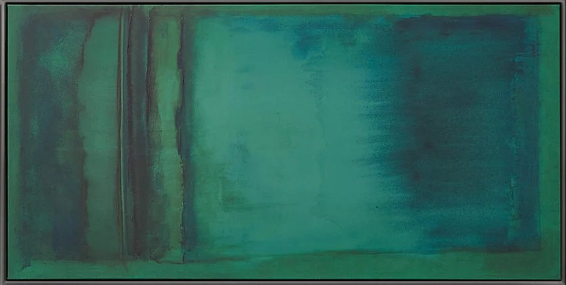 Abstract Green Teal Oil Painting Modern Wall Art #TC 082