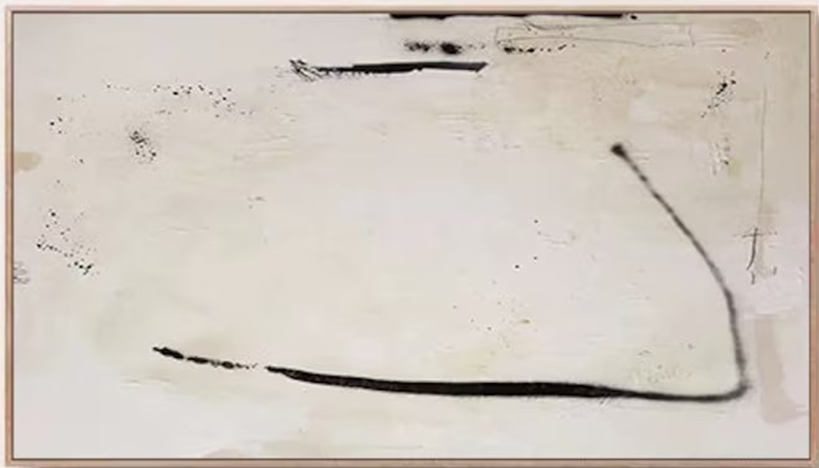 Large Abstract Canvas Art - Black & White Oil Painting #TC 108