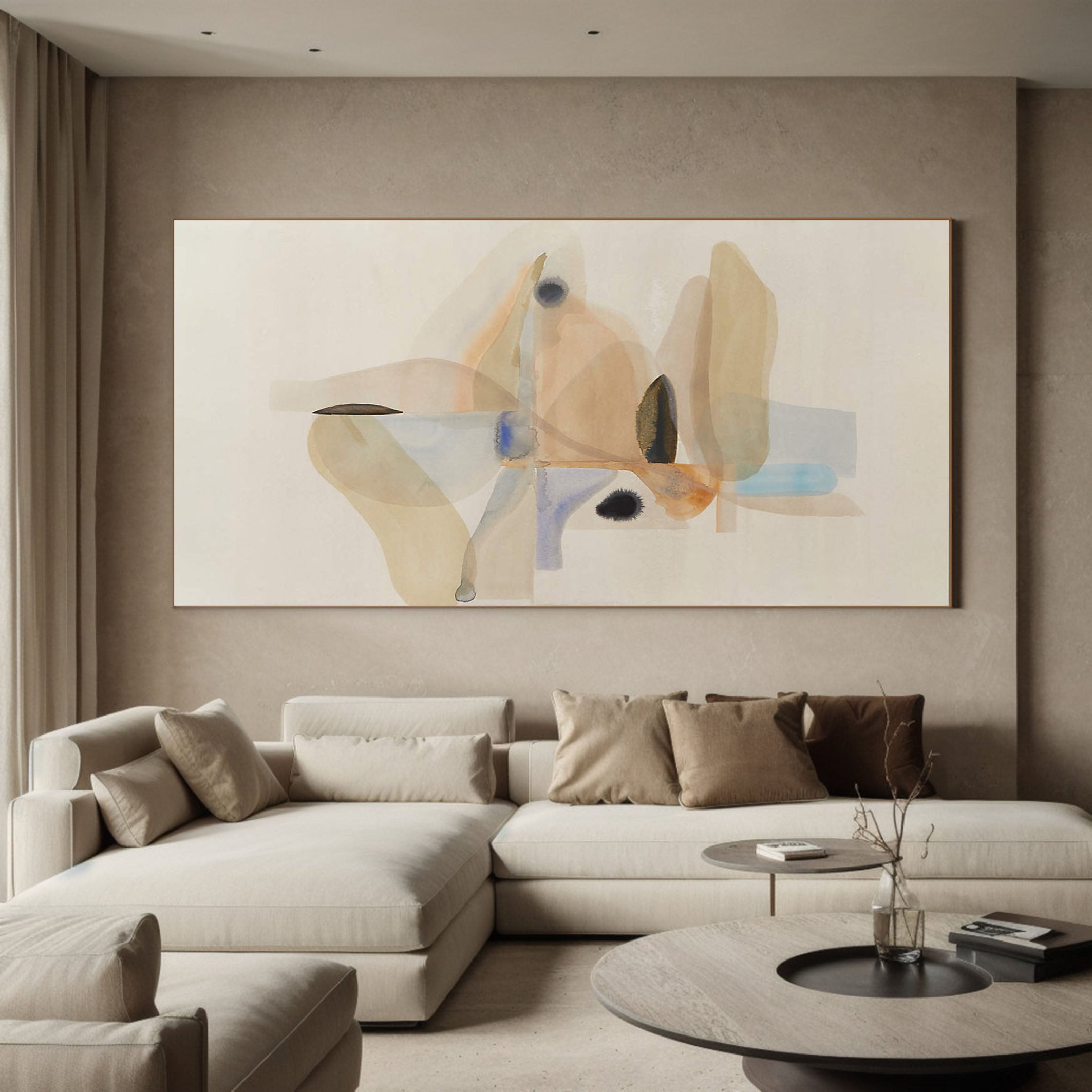 Modern Hand-Painted Soft Abstract Oil Art on Canvas #TC 138