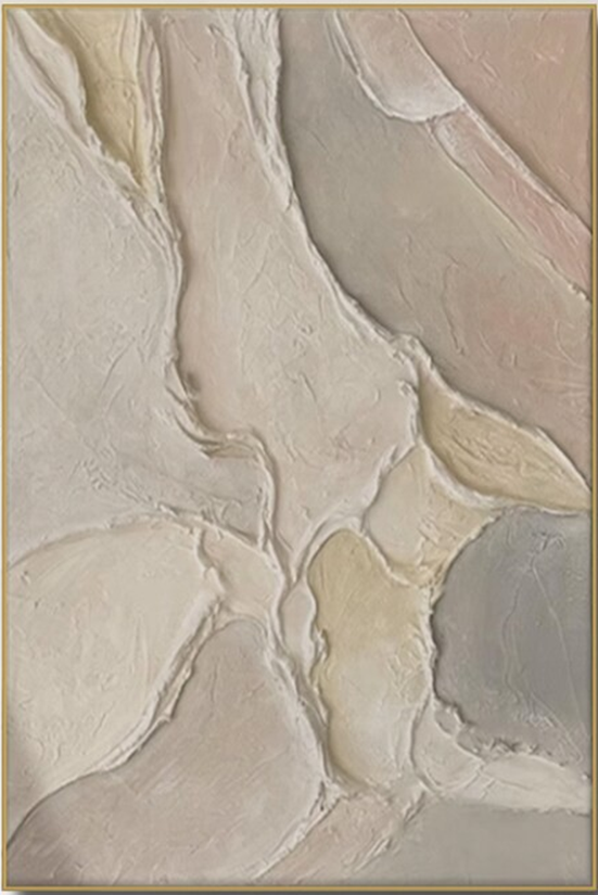 Neutral Abstract Textured Painting - Handmade Wall Art #TC 091