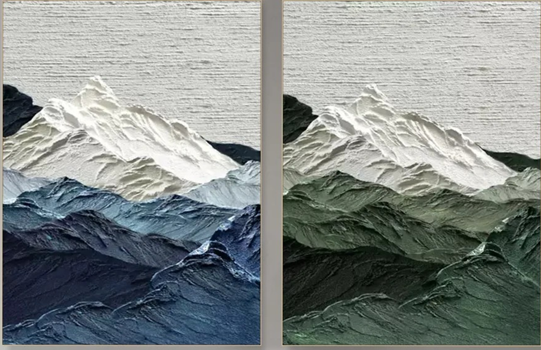 Abstract Mountain Range Canvas Painting – Set of 2 | #TC 080