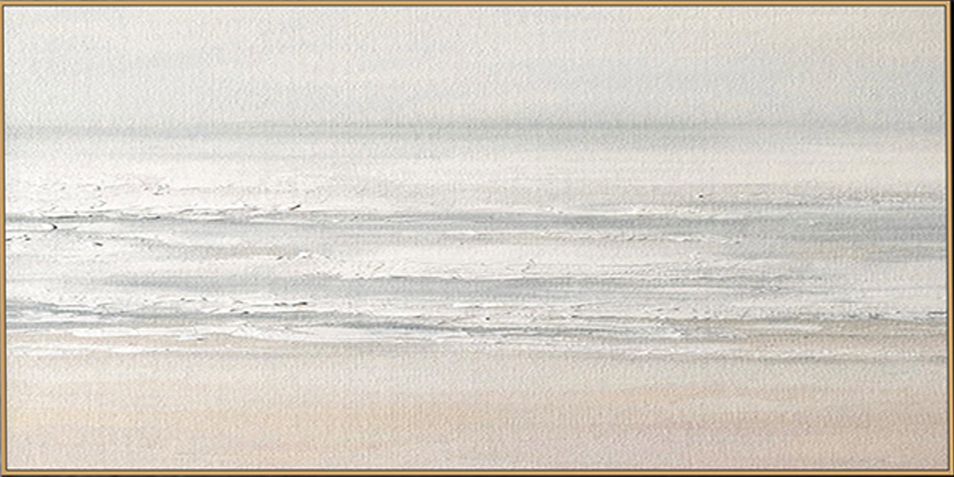 Calm Ocean Abstract Art | Original Neutral Beach Decor Oil Painting