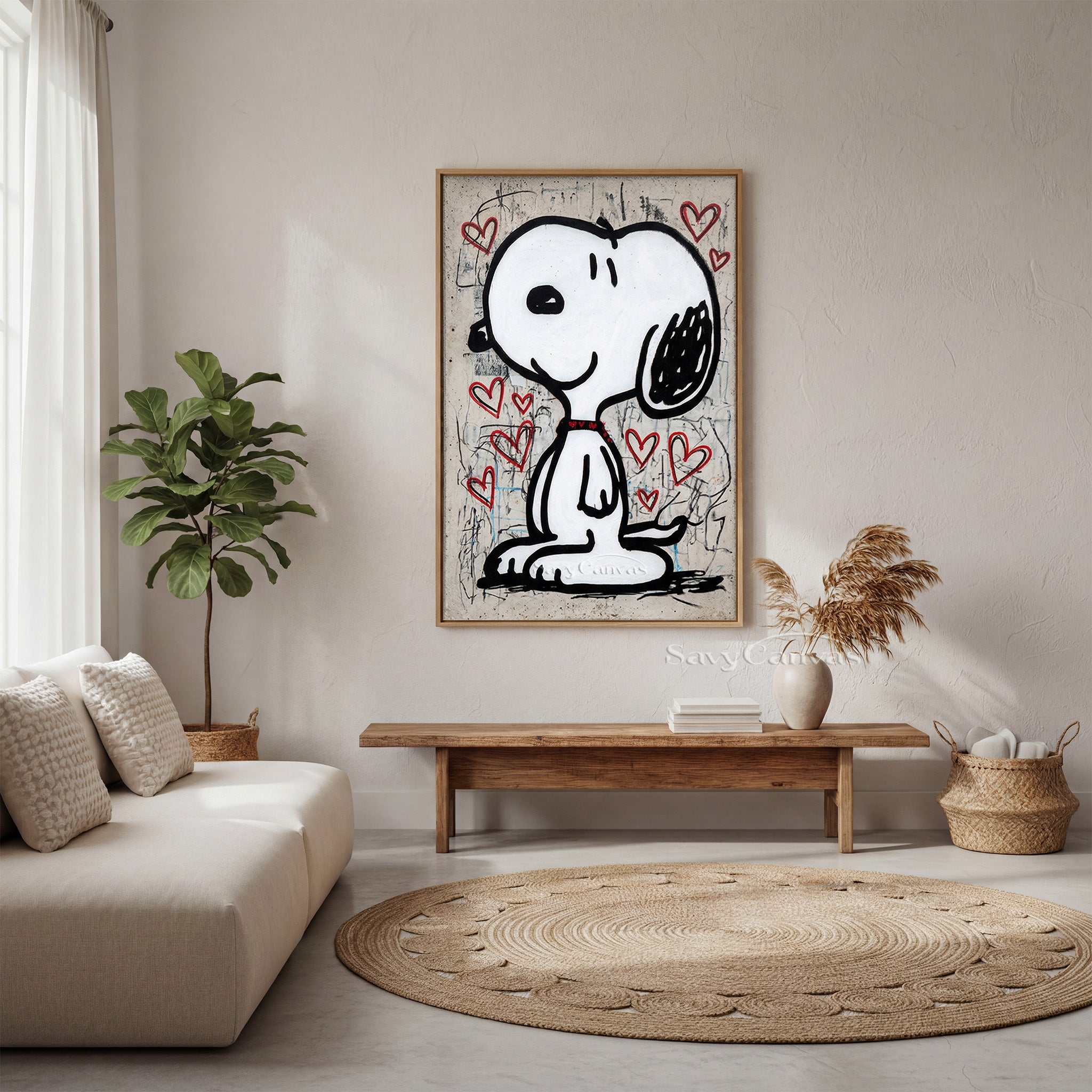 Snoopy Street Art Canvas Painting - Modern Pop Wall Art #SS 058