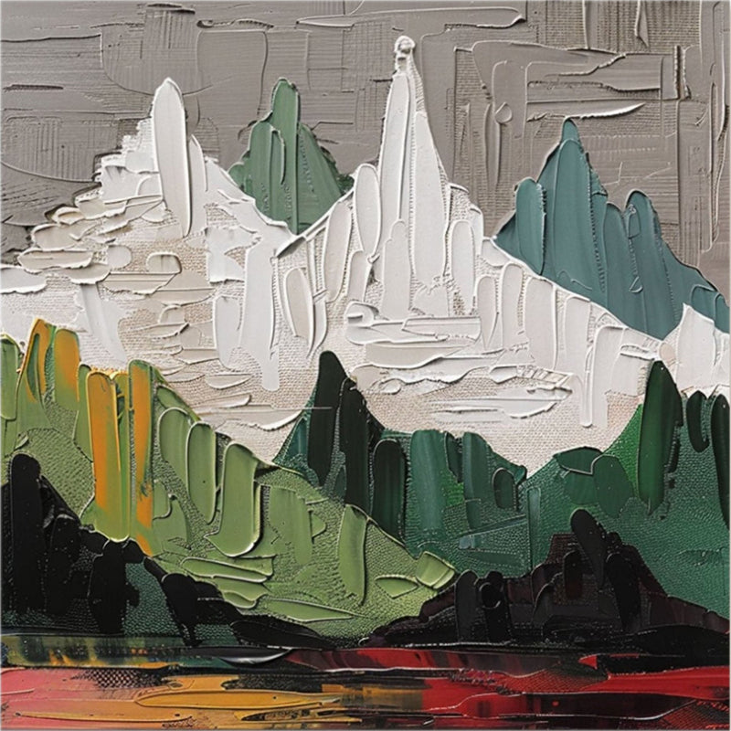 Large Abstract Mountain Art | Modern Textured Oil Painting #TC 231