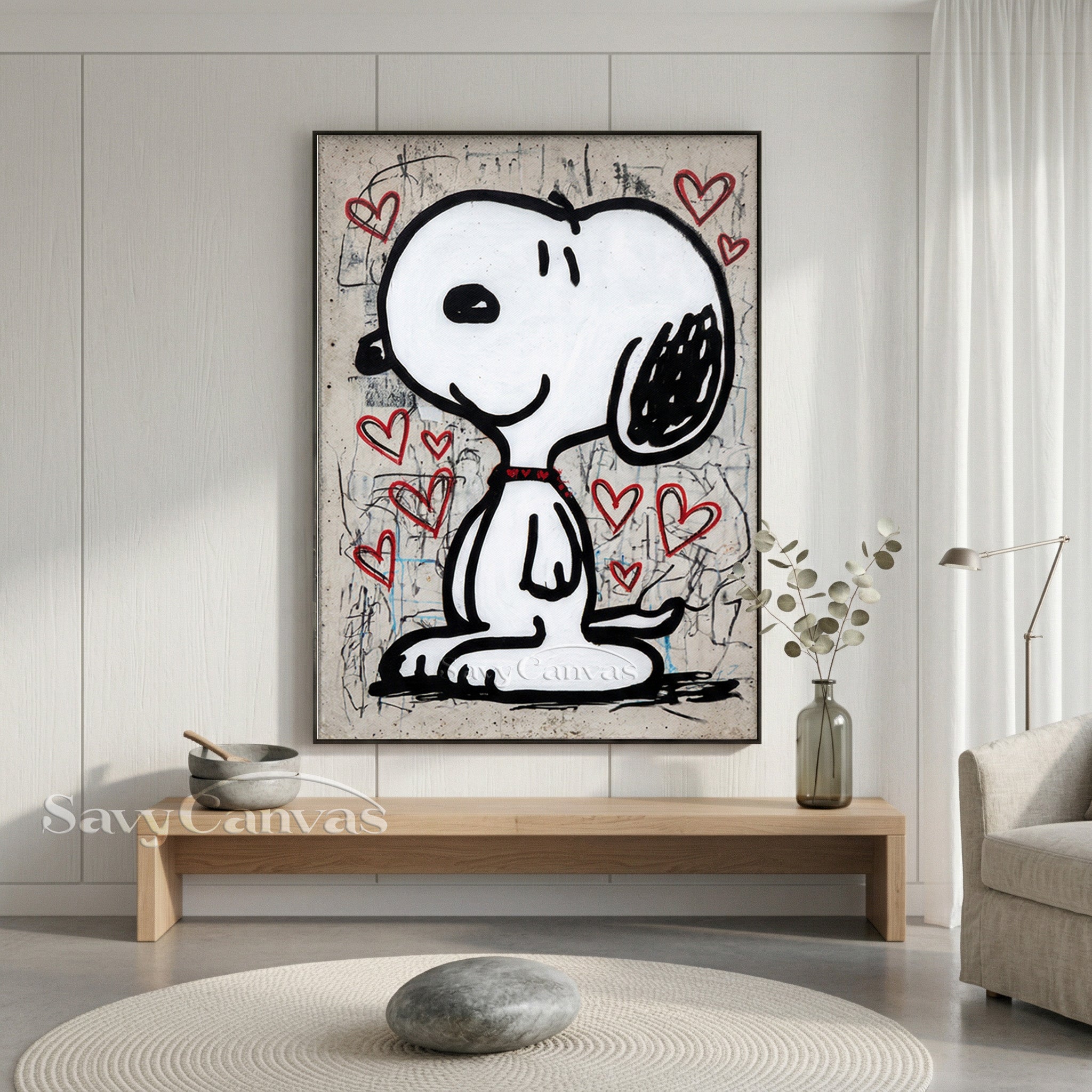 Snoopy Street Art Canvas Painting - Modern Pop Wall Art #SS 058