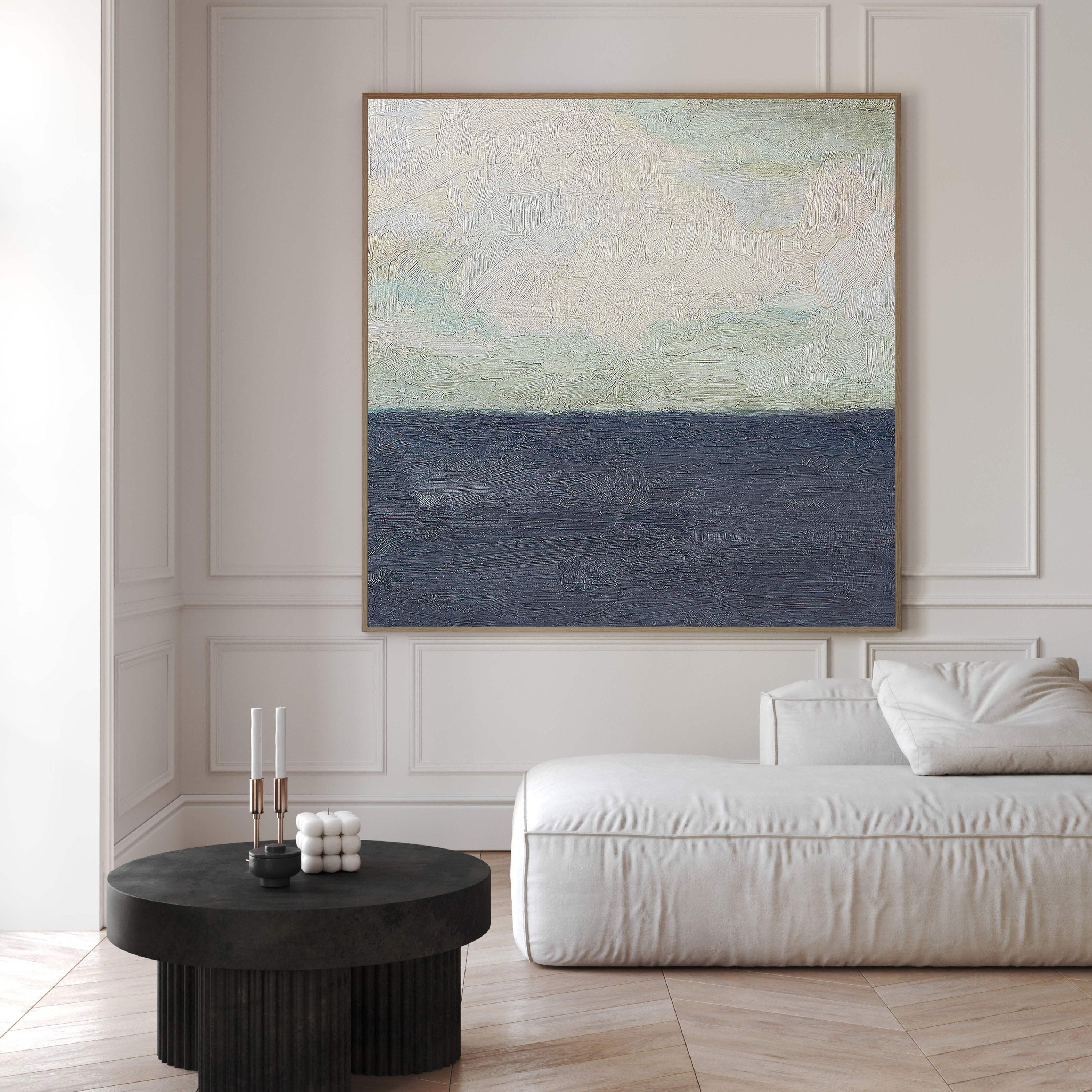 Textured Abstract Horizon Oil Painting