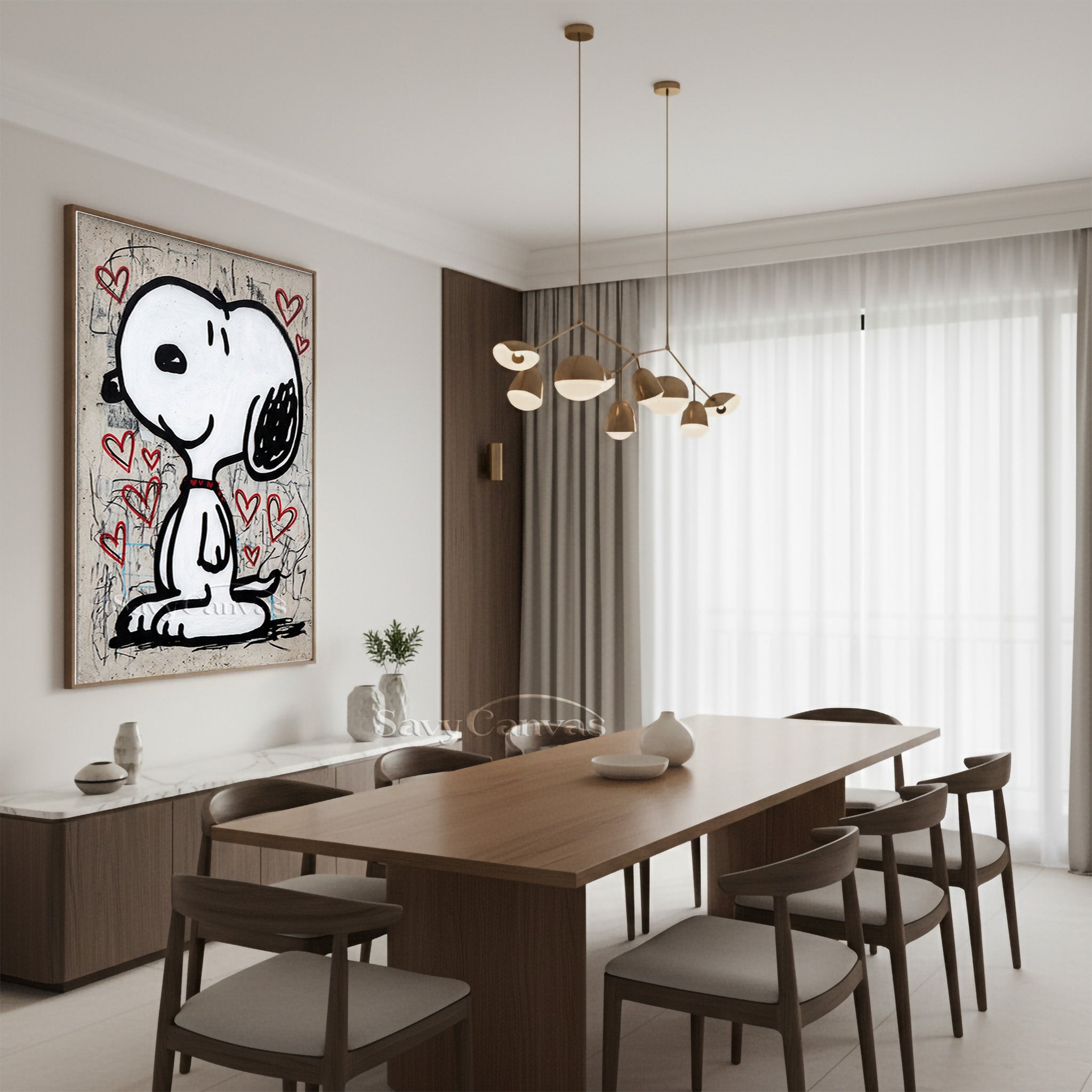 Snoopy Street Art Canvas Painting - Modern Pop Wall Art #SS 058