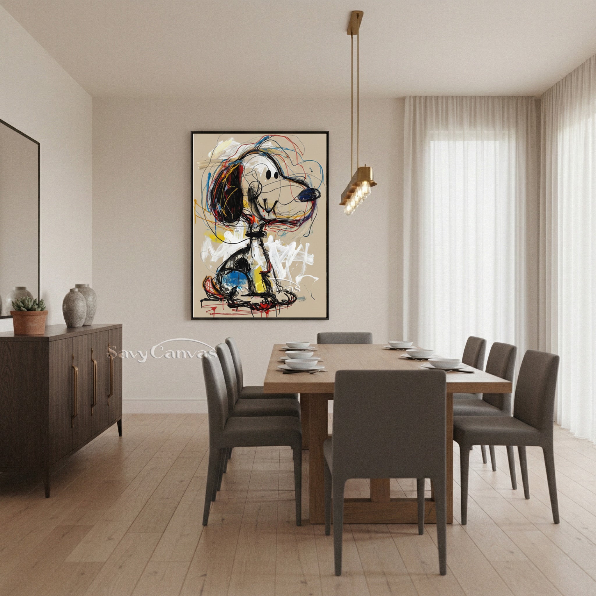 Graffiti Style Snoopy Art | Neo-Expressionist Painting #AA 473