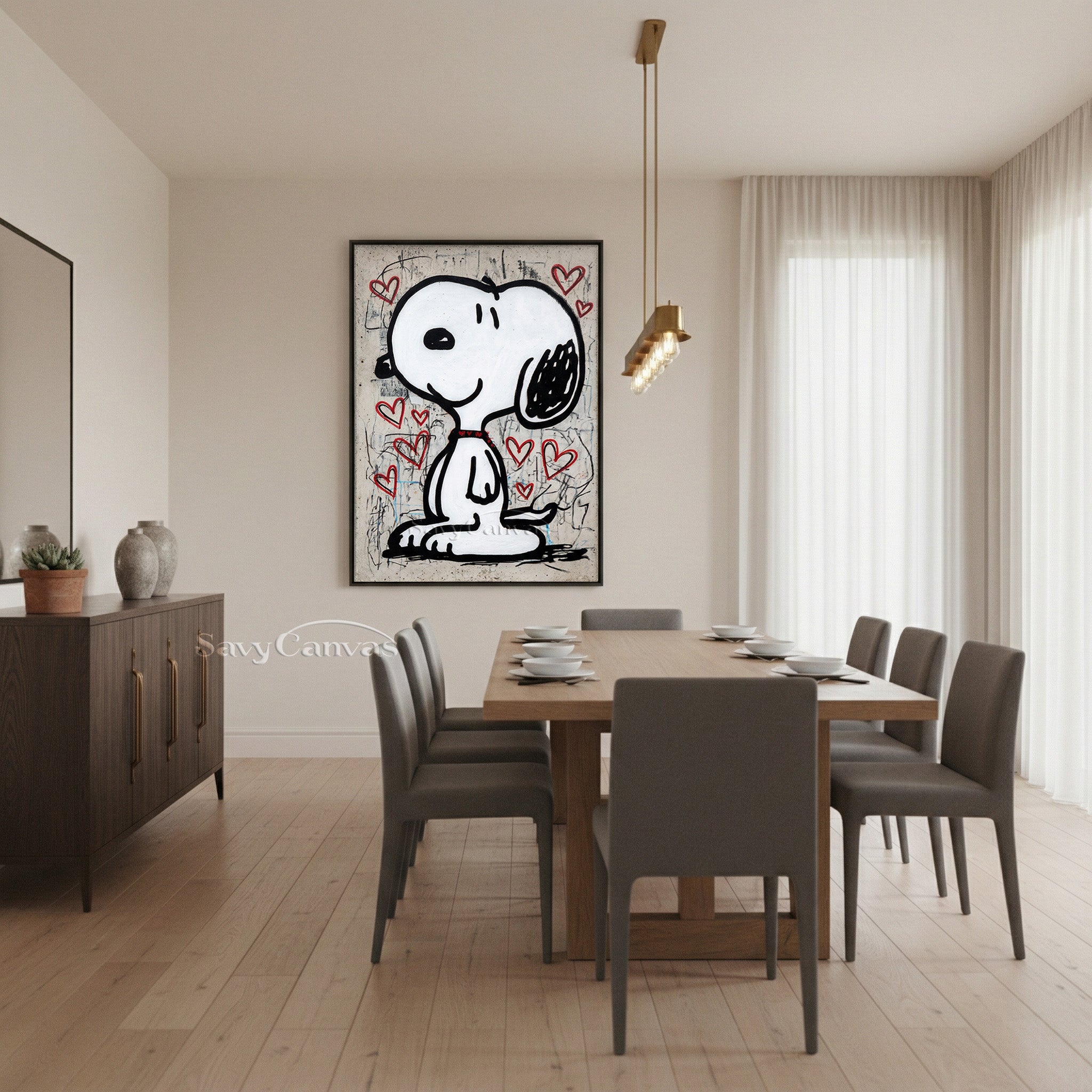 Snoopy Street Art Canvas Painting - Modern Pop Wall Art #SS 058