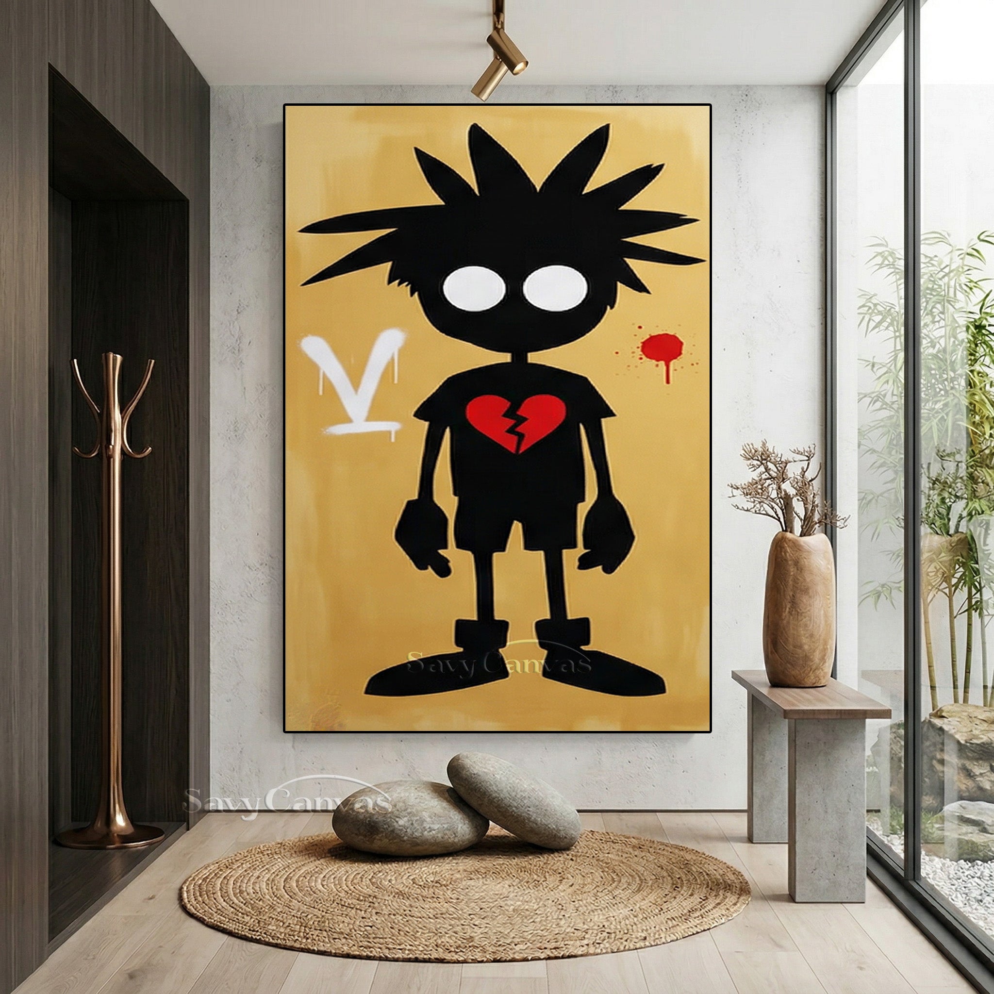 Modern Pop Art Wall Decor | Broken Heart Boy Canvas Painting #SS 094