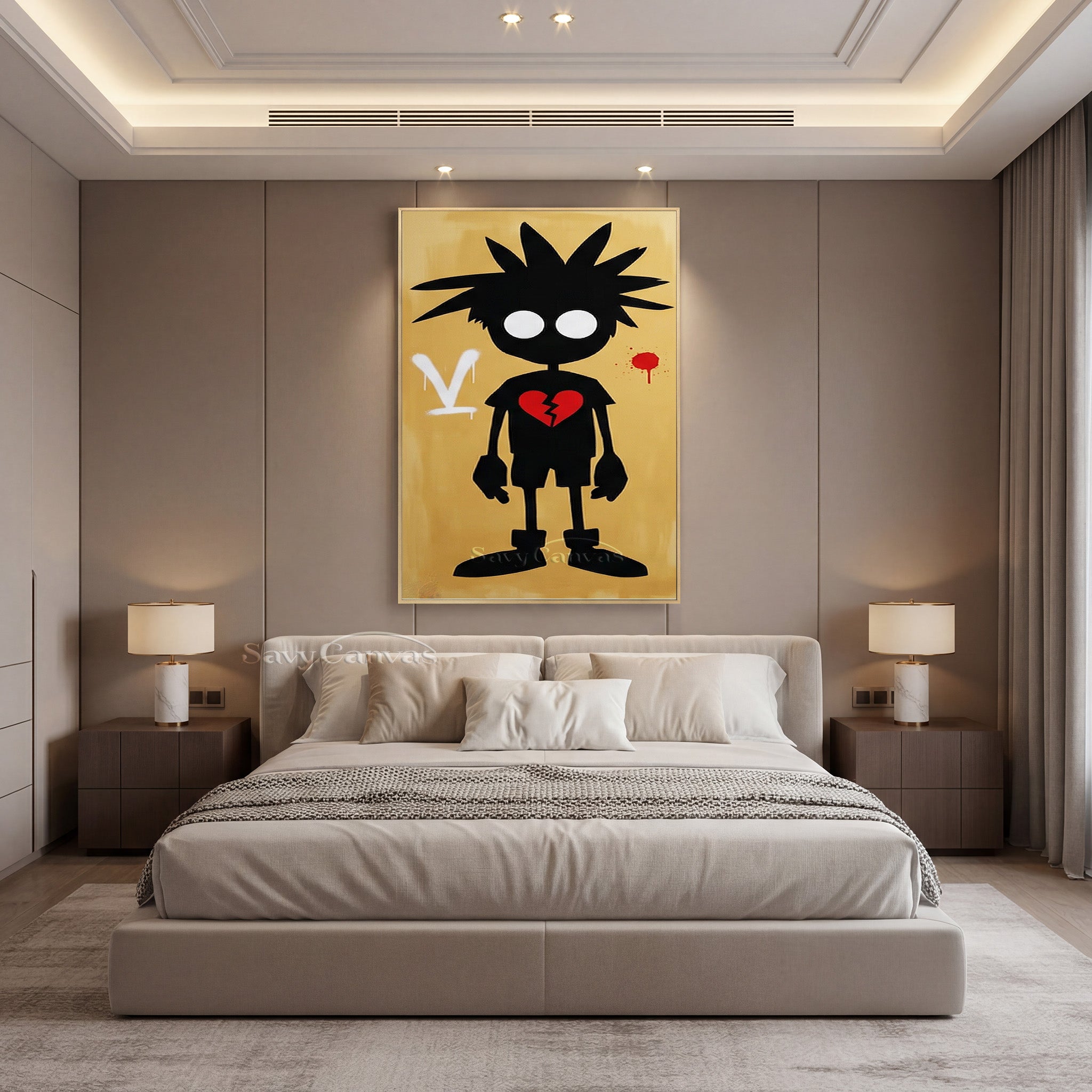 Modern Pop Art Wall Decor | Broken Heart Boy Canvas Painting #SS 094