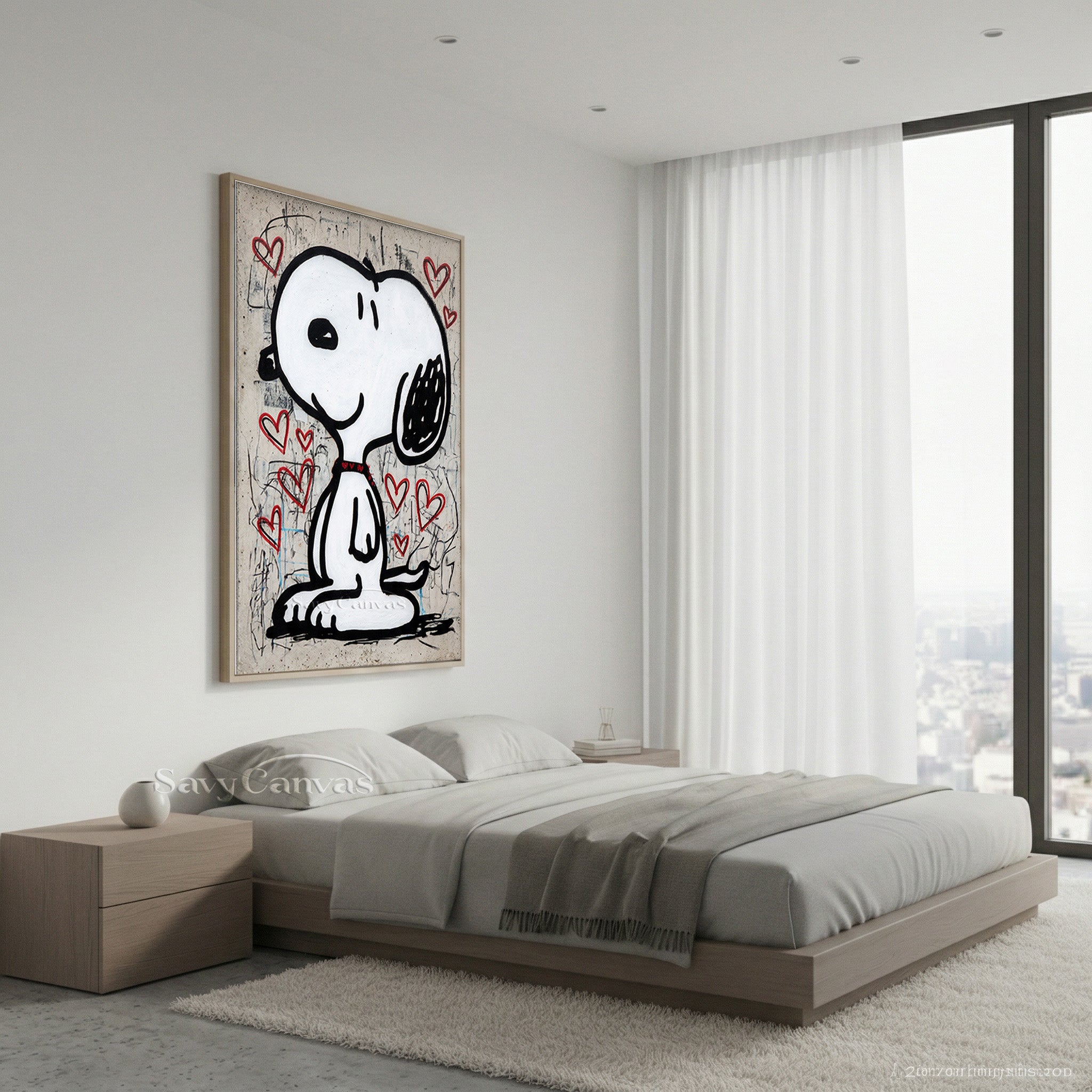 Snoopy Street Art Canvas Painting - Modern Pop Wall Art #SS 058