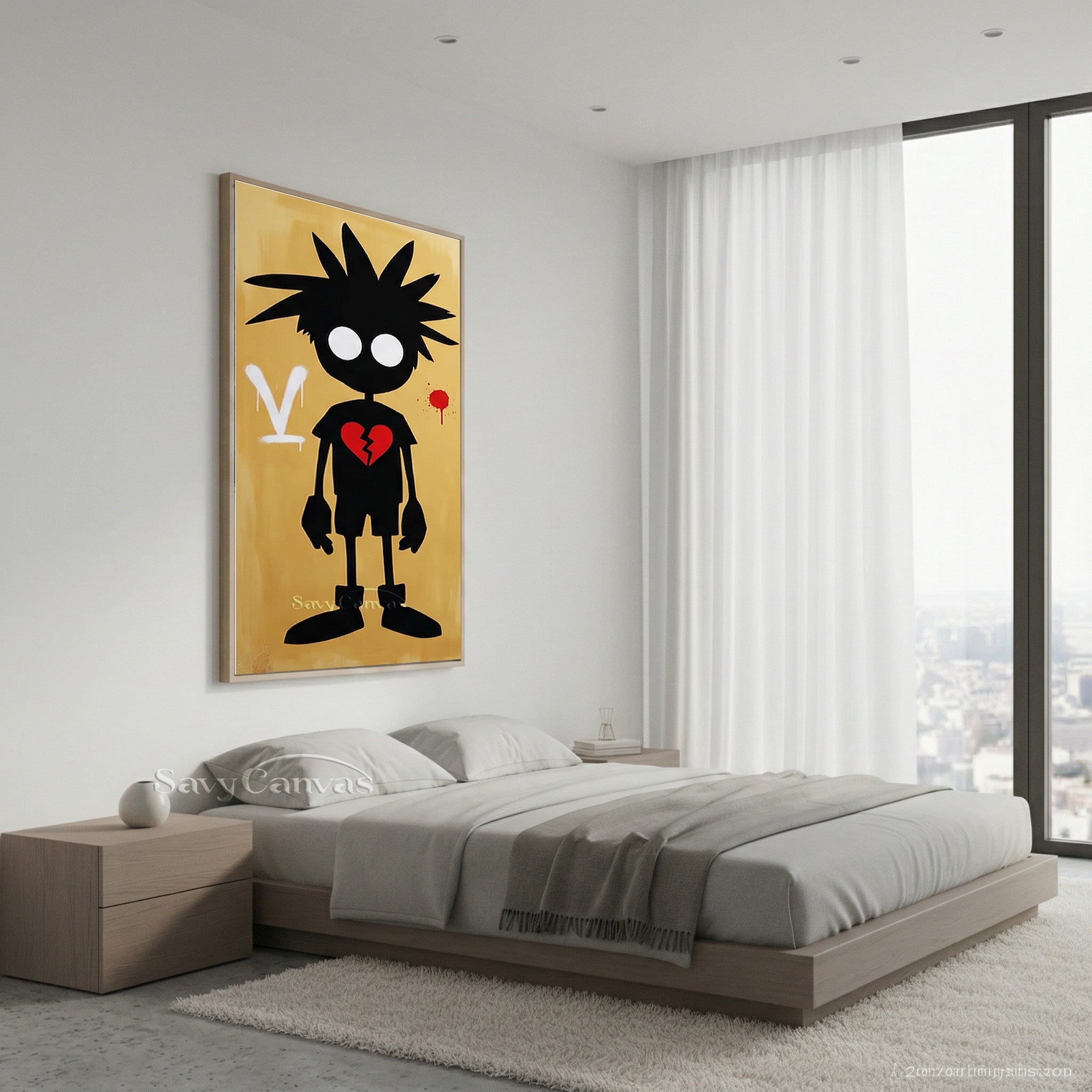 Modern Pop Art Wall Decor | Broken Heart Boy Canvas Painting #SS 094