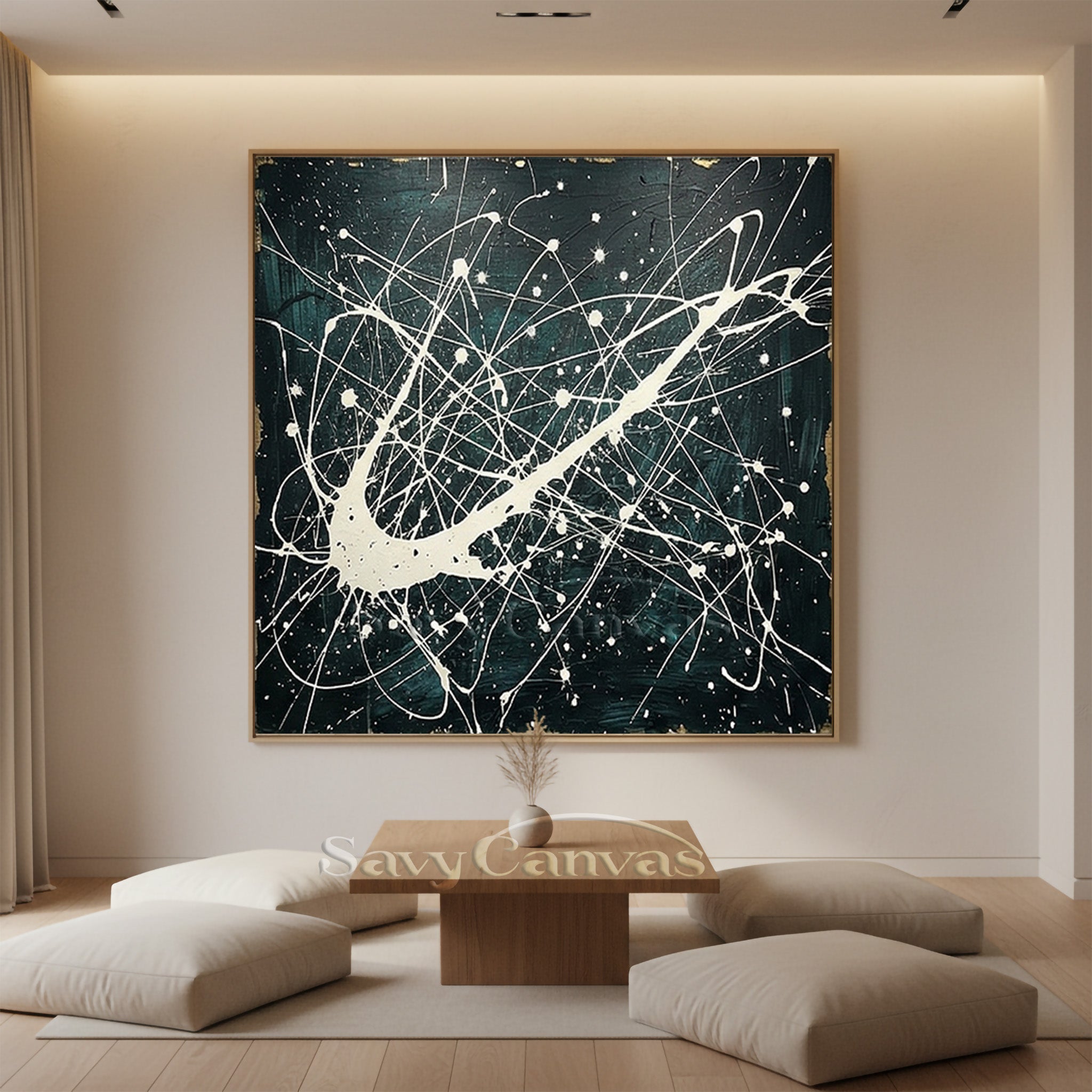 Large Action Painting Splatter Art | Bold Abstract Canvas Decor