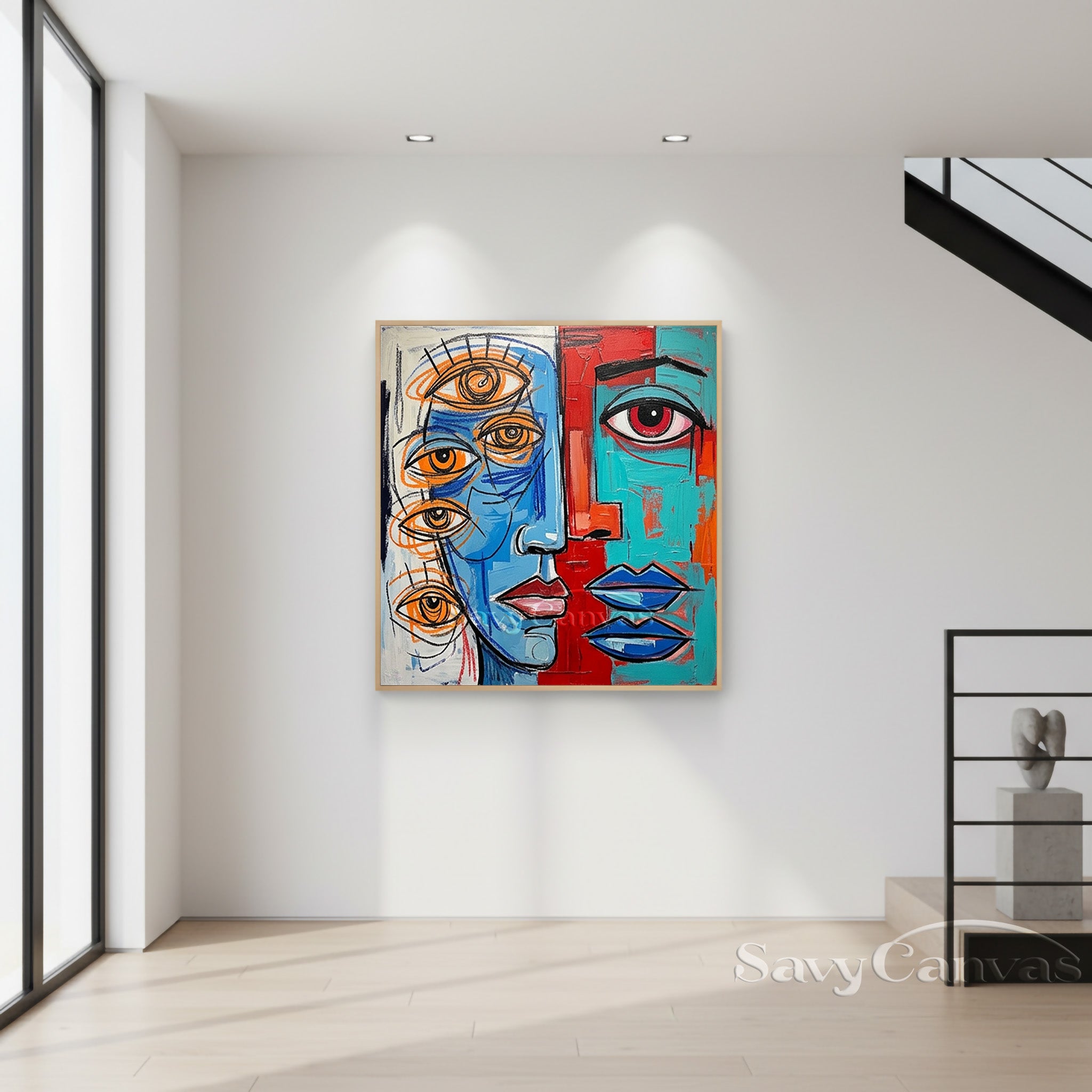 Surrealist Multi-Eye Portrait Wall Art | Original Hand-Painted #SS 098