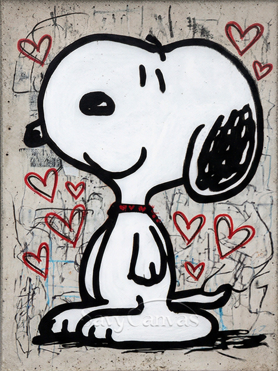 スヌーピー ポップアート 絵画 Snoopy Street Art Canvas Painting - Modern Pop Wall Art #SS 058