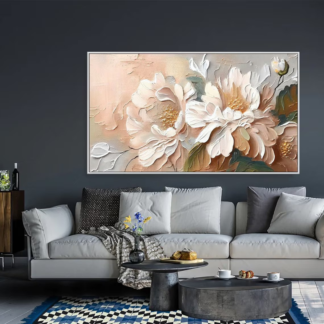 Textured Abstract Floral Art | Soft Colors