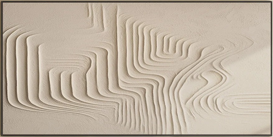 Living Room Art - Large Beige Textured Abstract Painting #TC 054