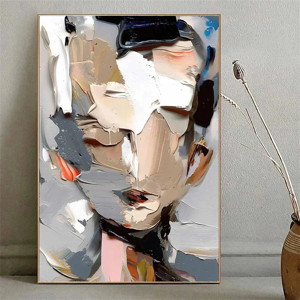 Modern Impasto Portrait Art | Textured Abstract Face Painting
