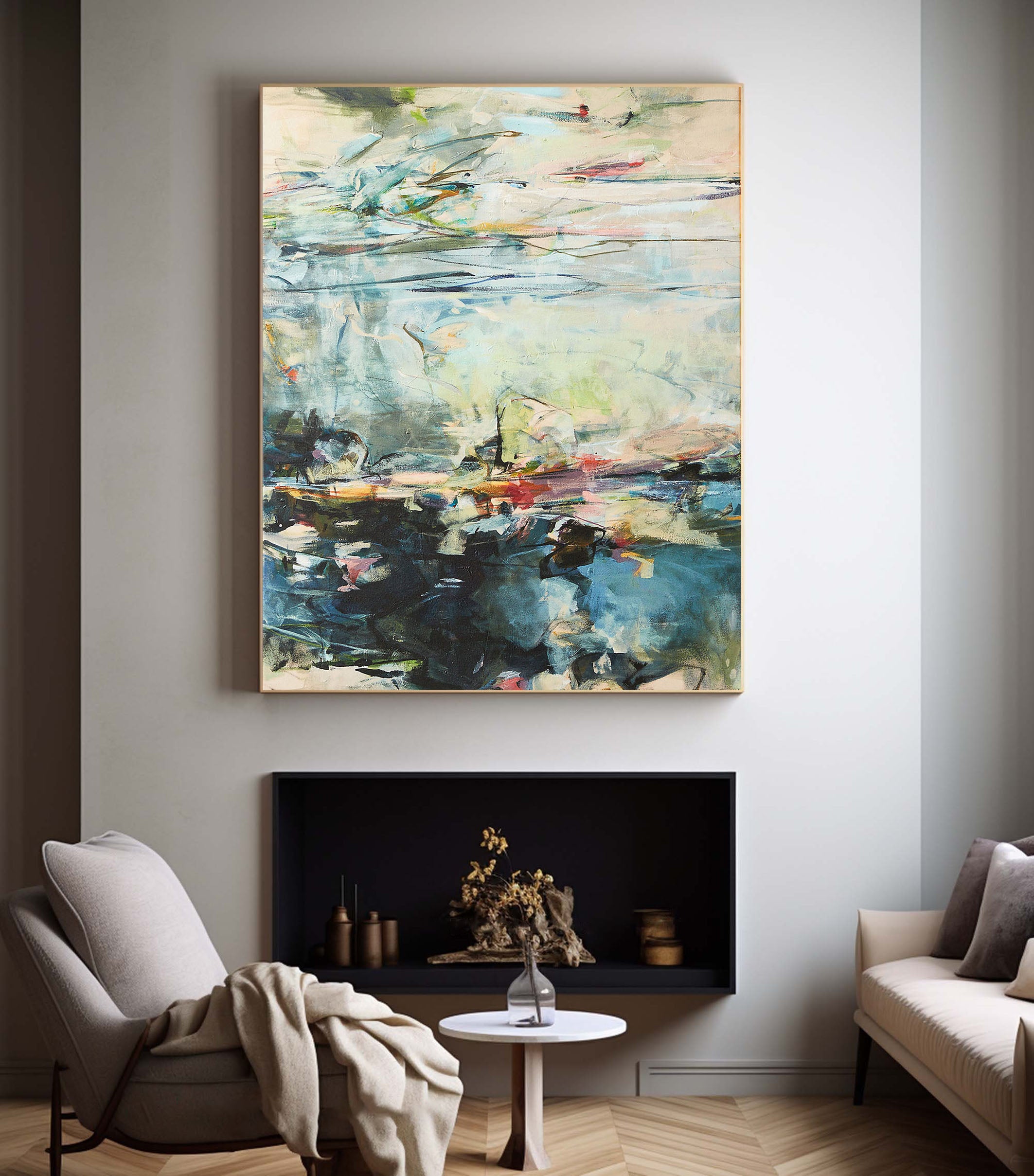 Vibrant Abstract Oil Painting - Colorful Wall Art