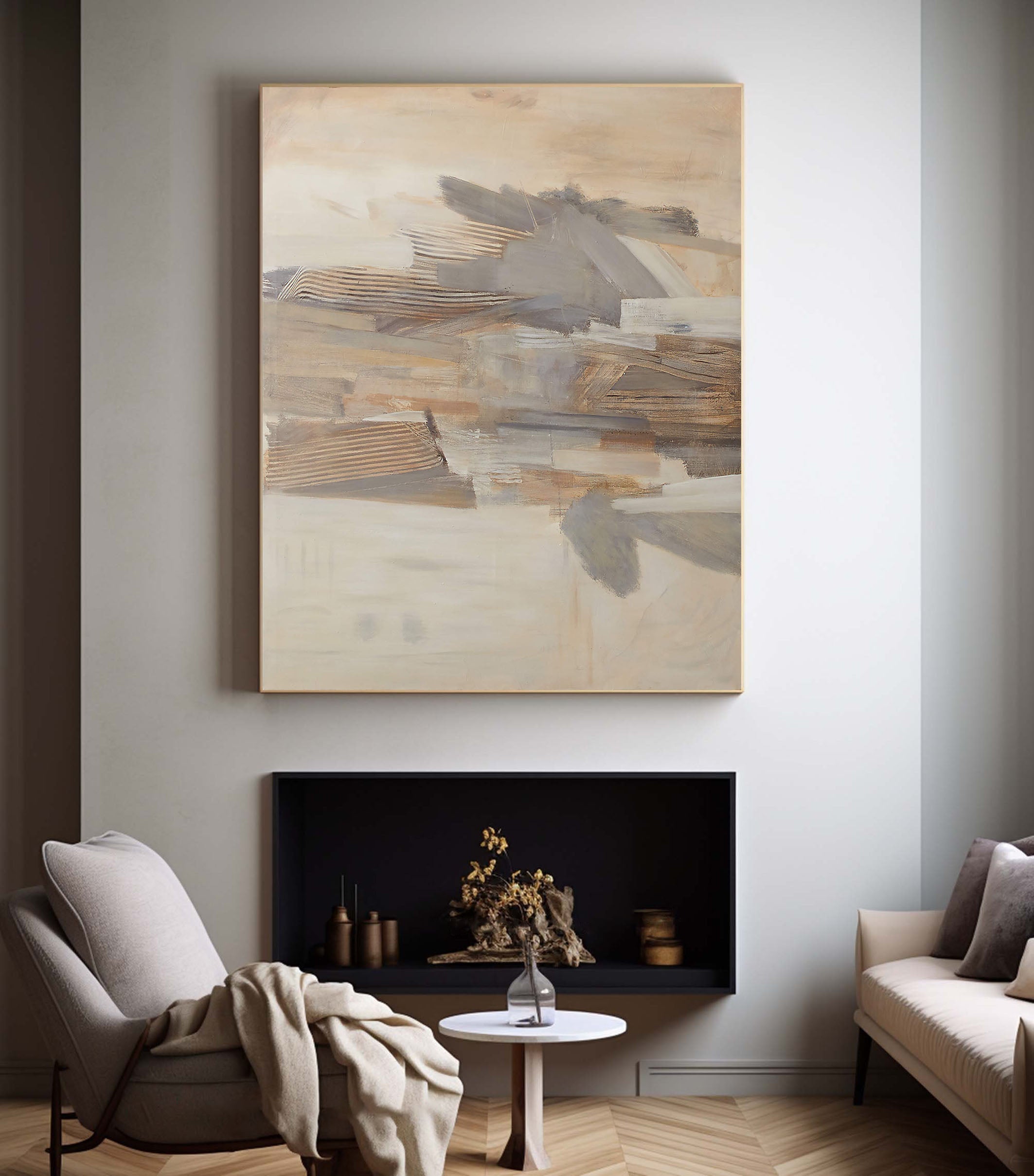 Textured Neutral Abstract Wall Art Painting #TC 129