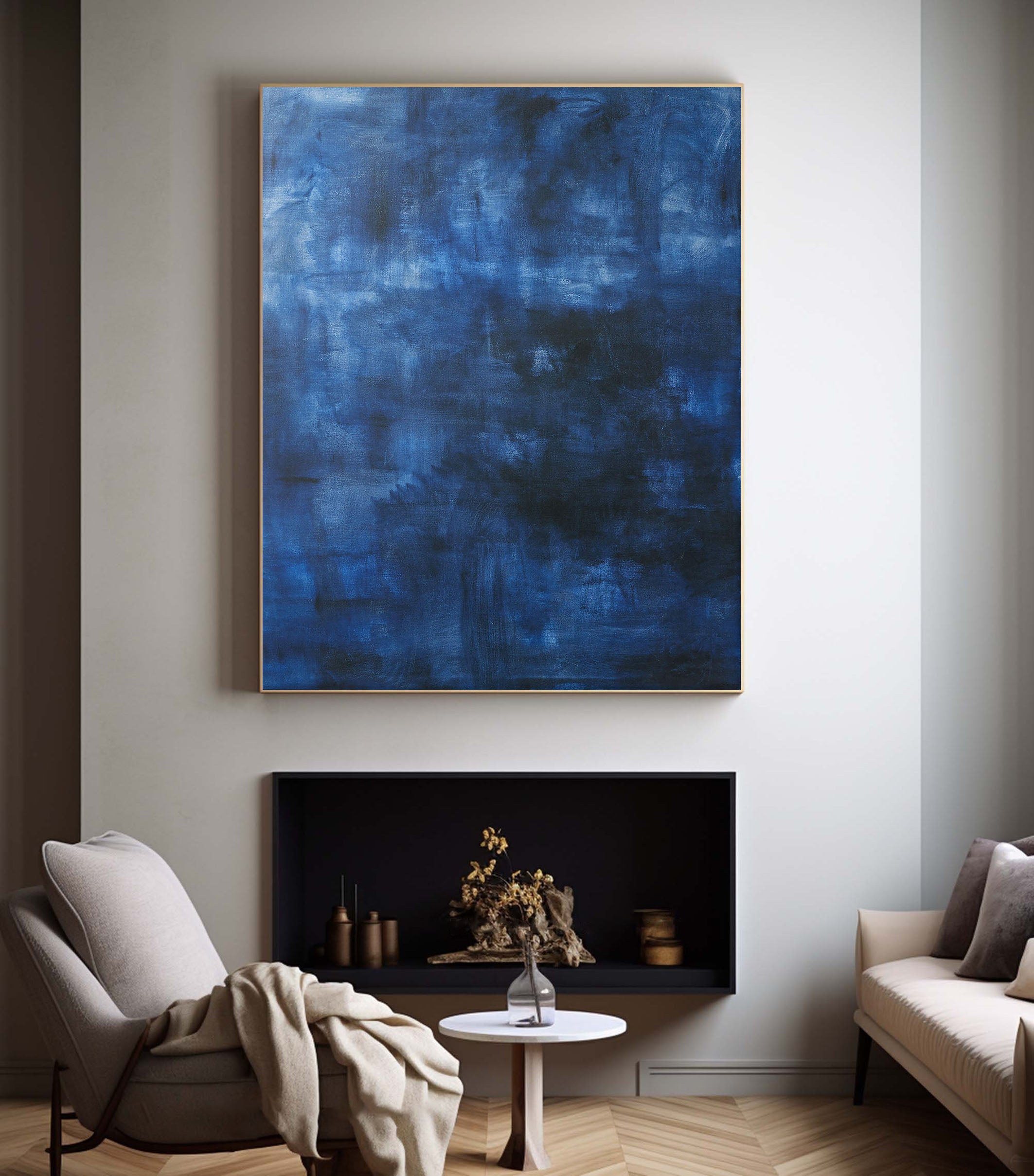 Large Blue Abstract Painting #TC 123