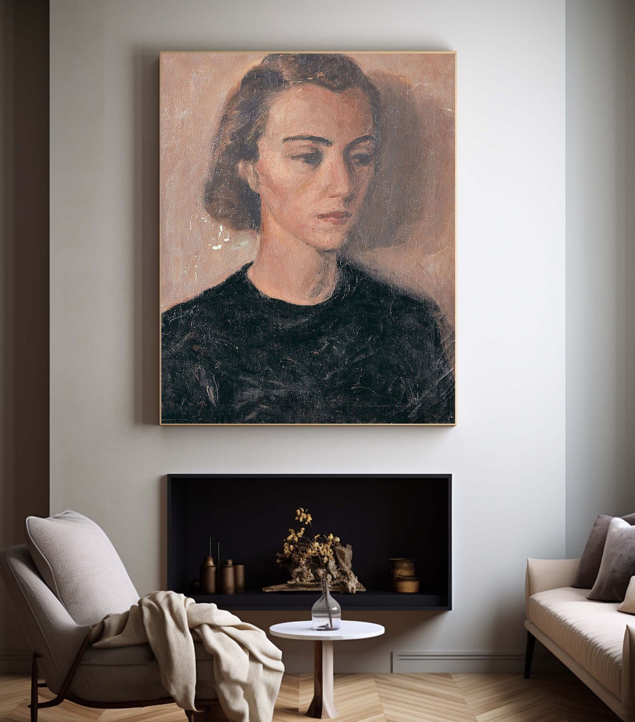 Vintage Style Portrait Painting for Walls