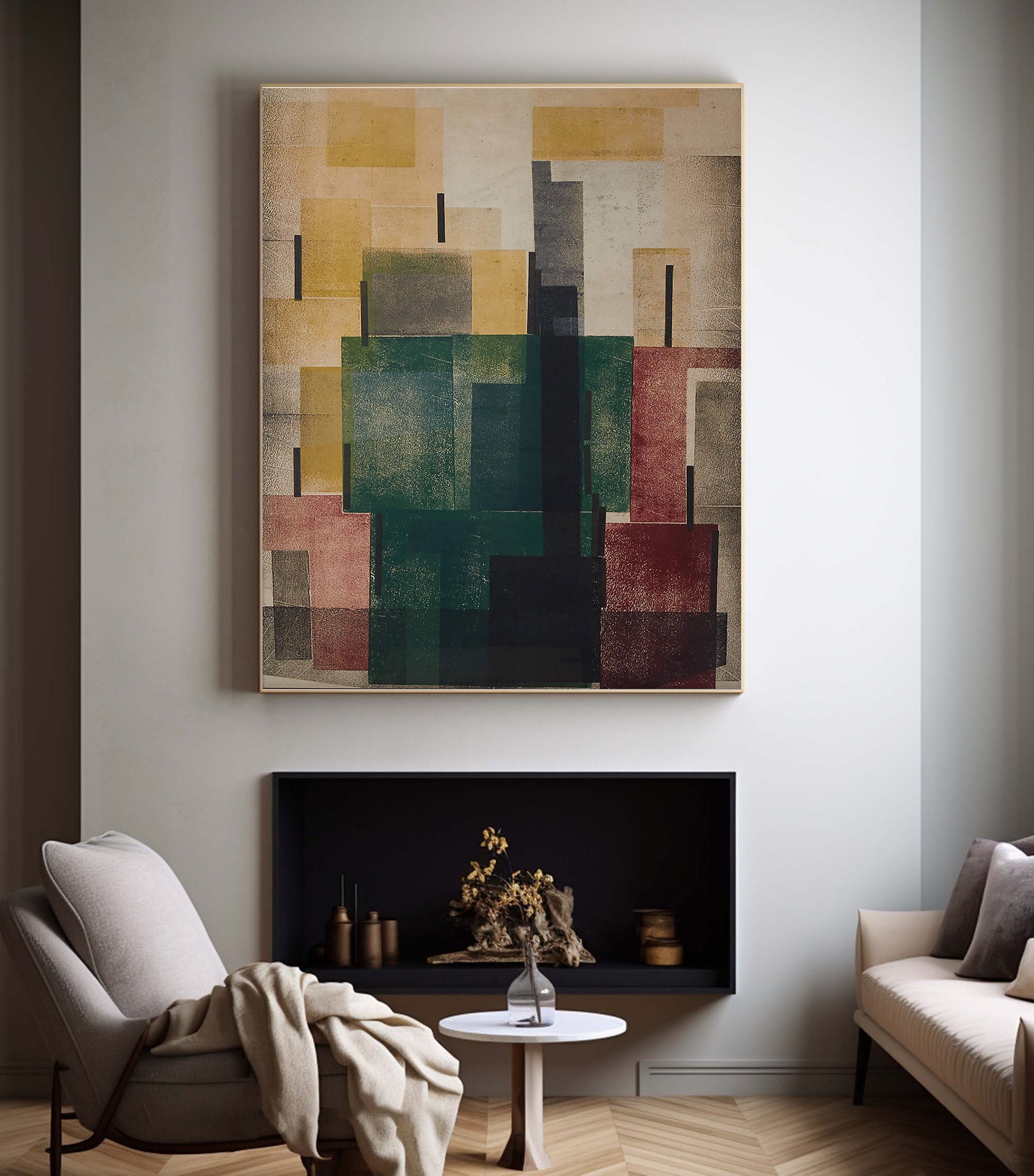 Geometric Abstract Art Painting - Multi-Color #TC 127