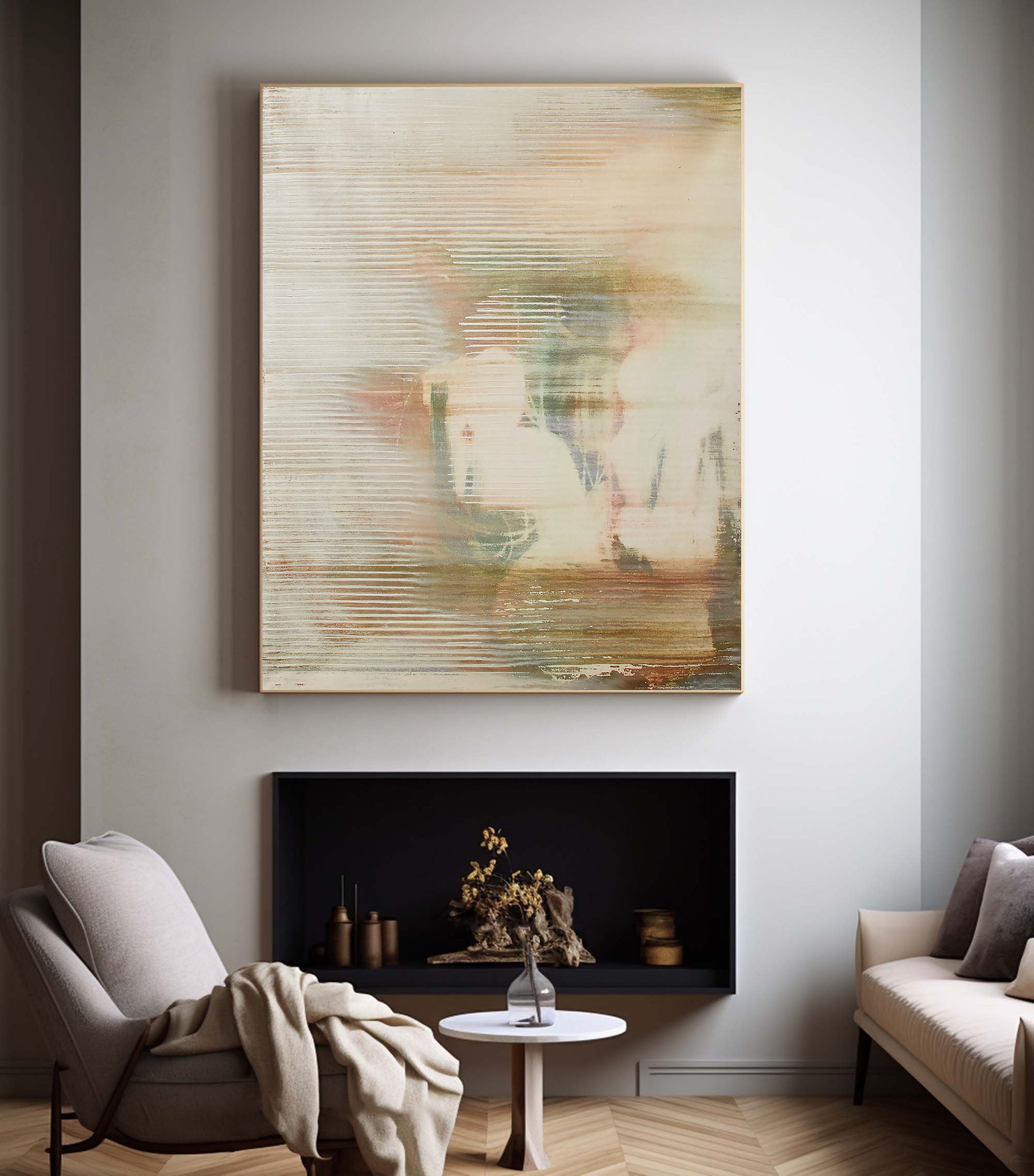 Large Abstract Art with Soft Colors & Texture #TC 120