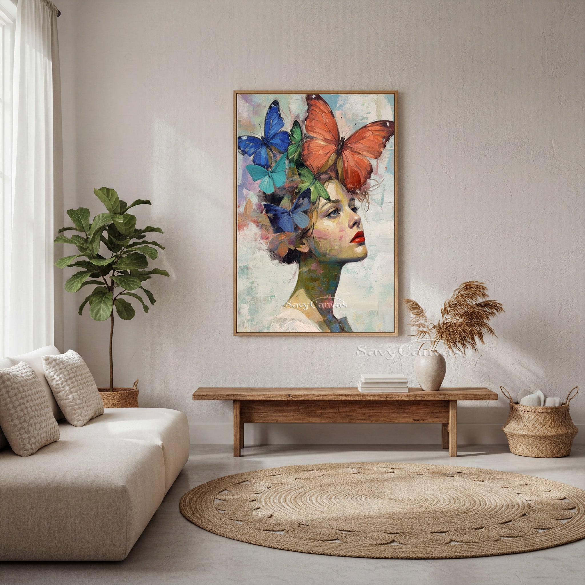 Ethereal Woman with Butterflies Oil Painting | Dreamy Wall Art #SS 151