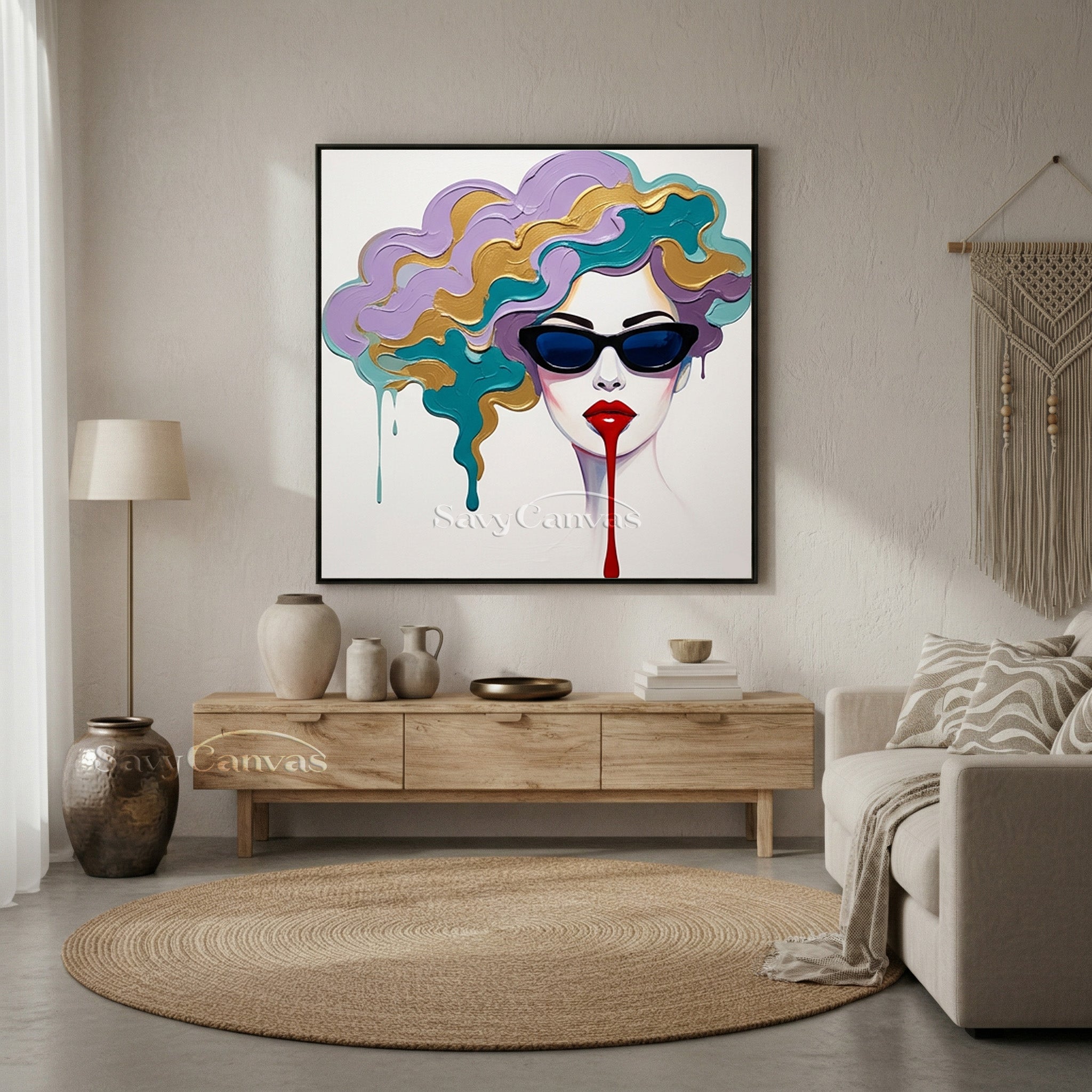 Textured 3D Wall Art | Fashion Lady Canvas Painting #SS 117
