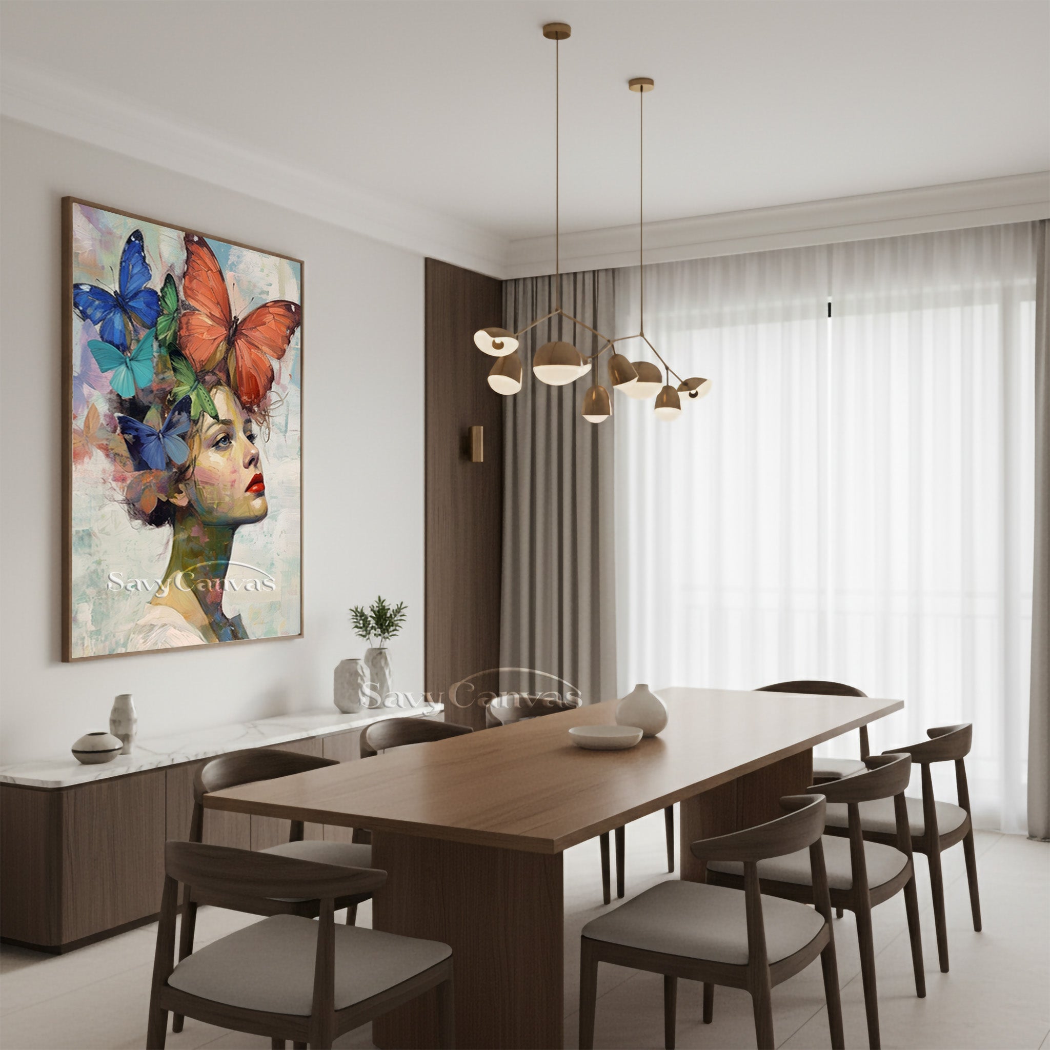 Ethereal Woman with Butterflies Oil Painting | Dreamy Wall Art #SS 151