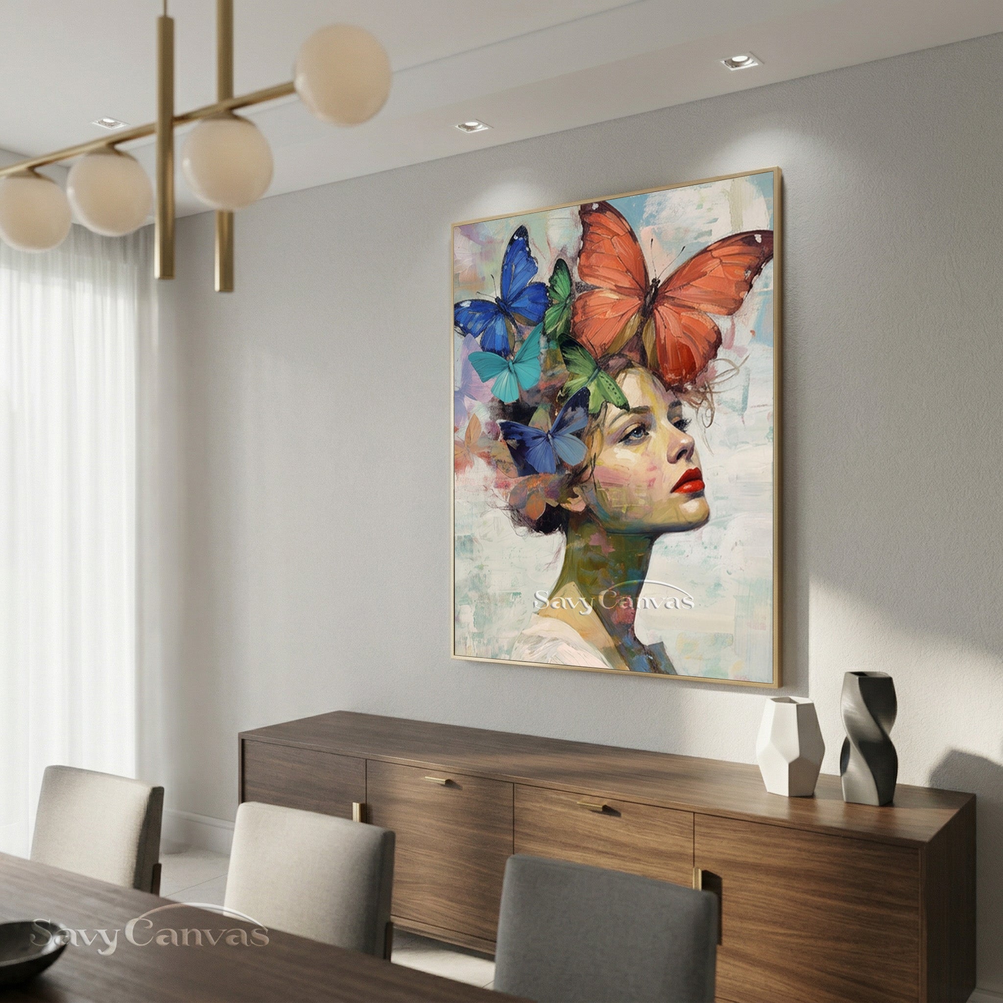 Ethereal Woman with Butterflies Oil Painting | Dreamy Wall Art #SS 151