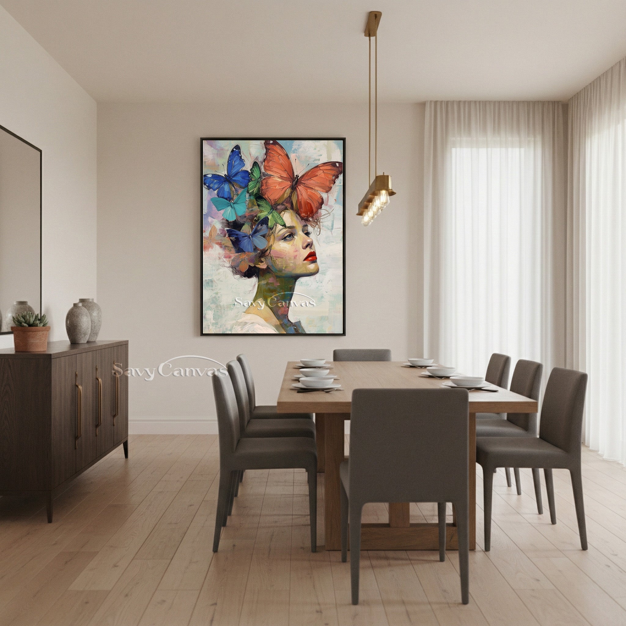 Ethereal Woman with Butterflies Oil Painting | Dreamy Wall Art #SS 151