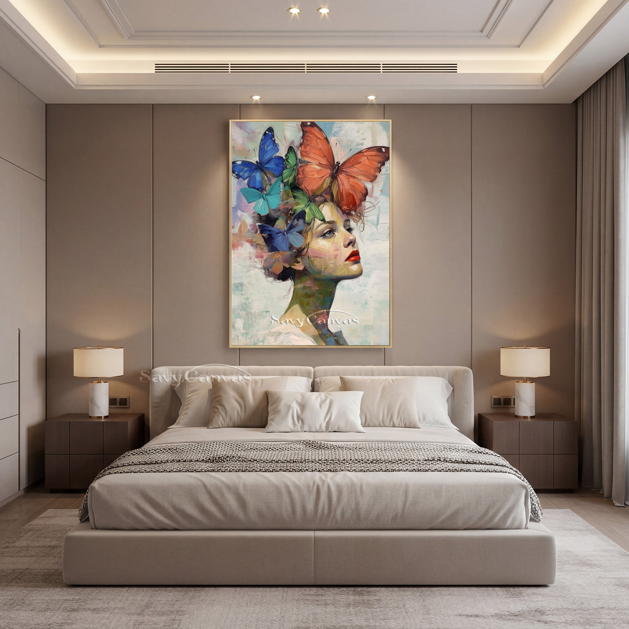 Ethereal Woman with Butterflies Oil Painting | Dreamy Wall Art #SS 151