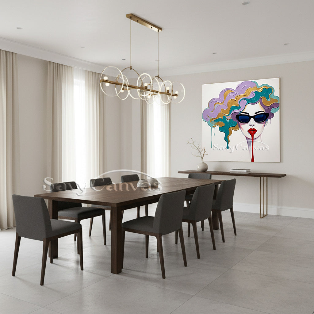 Textured 3D Wall Art | Fashion Lady Canvas Painting #SS 117