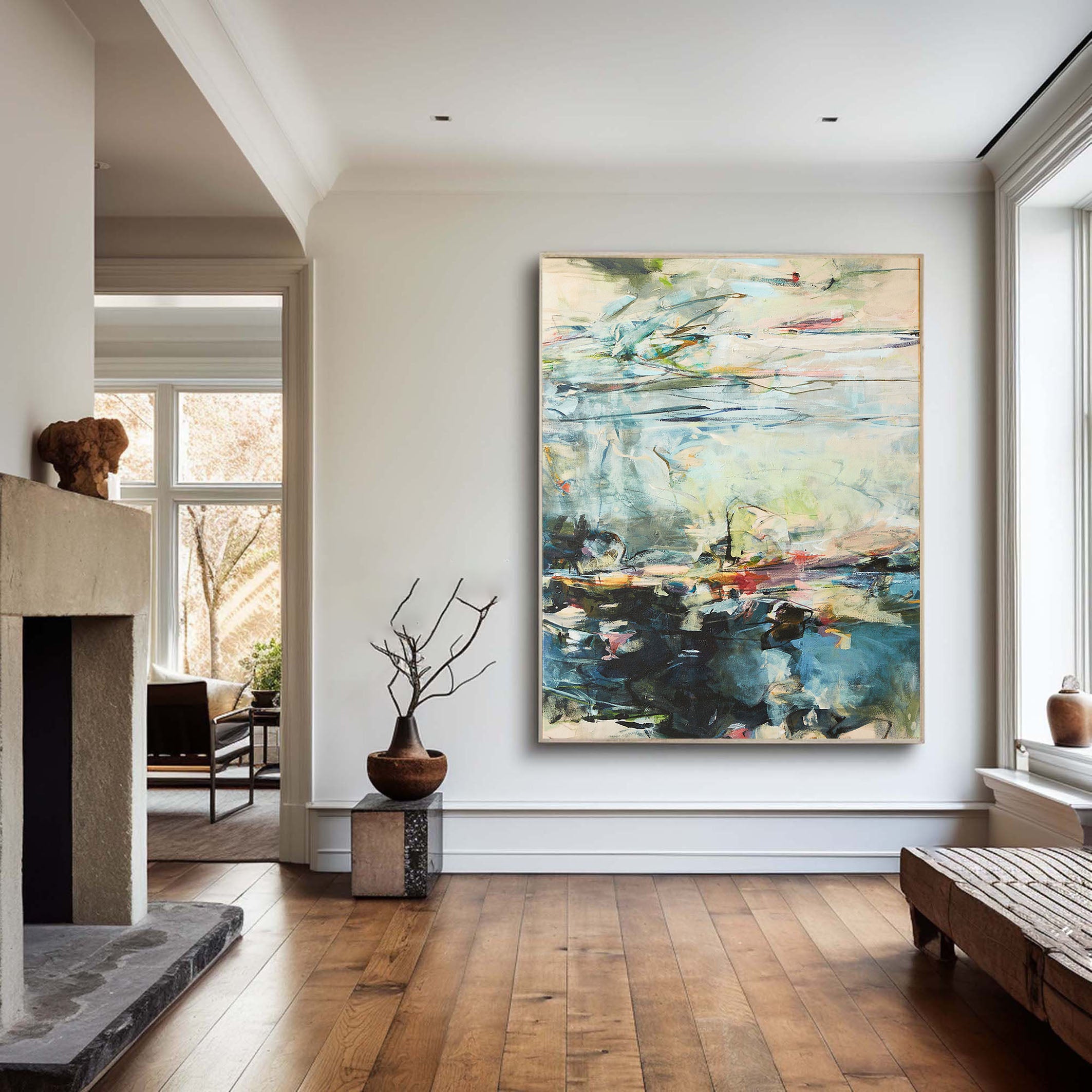 Handmade Colorful Abstract Canvas Art #TC 117