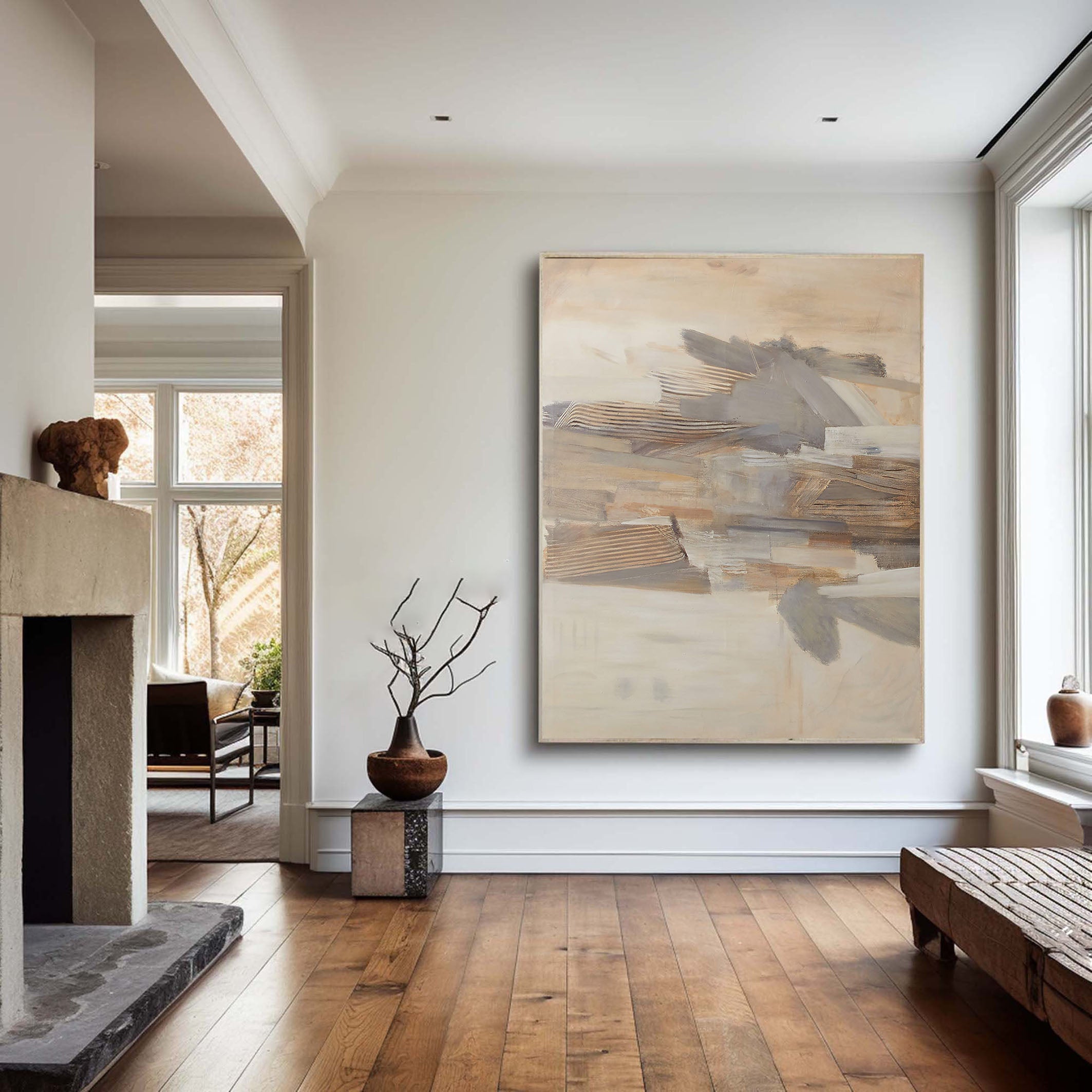 Textured Neutral Abstract Wall Art Painting #TC 129