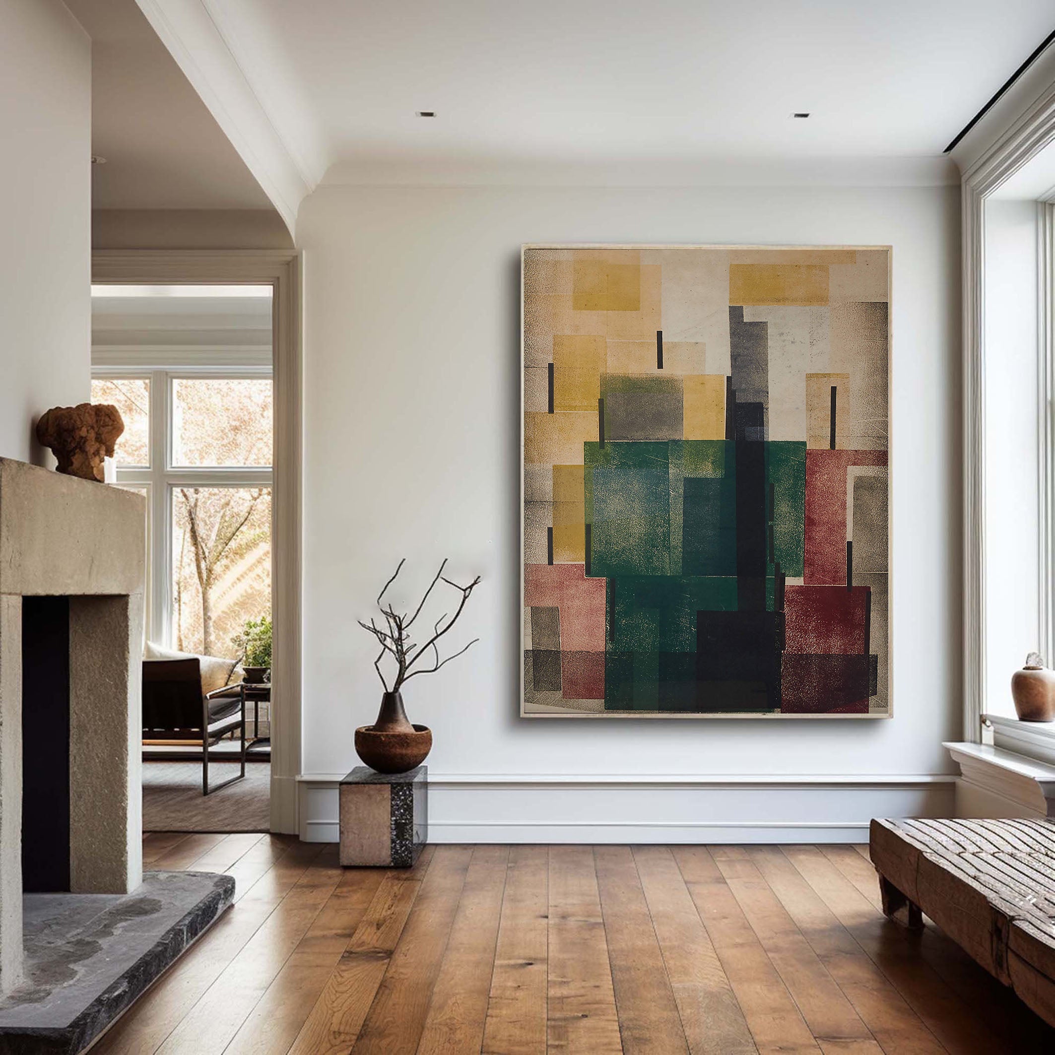 Geometric Abstract Art Painting - Multi-Color #TC 127