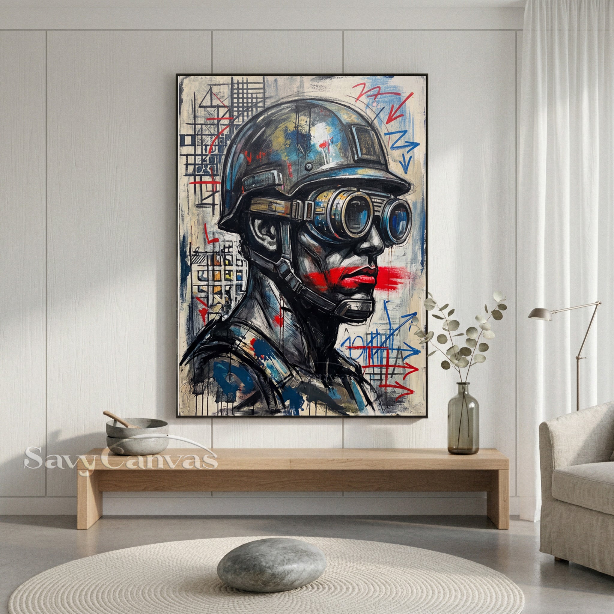 Modern Urban Soldier Graffiti Art | Original Hand-Painted Oil #SS 078