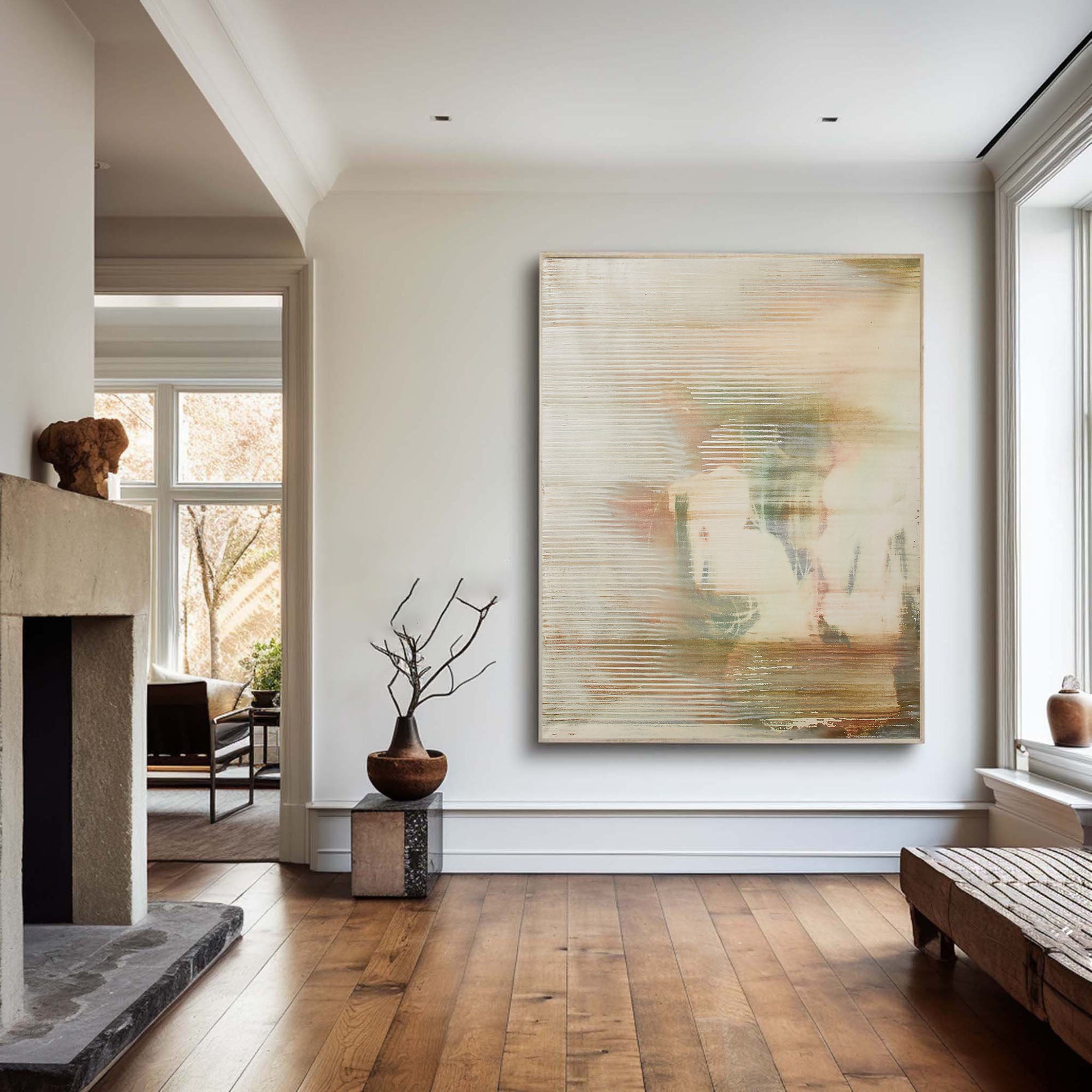 Large Abstract Art with Soft Colors & Texture #TC 120