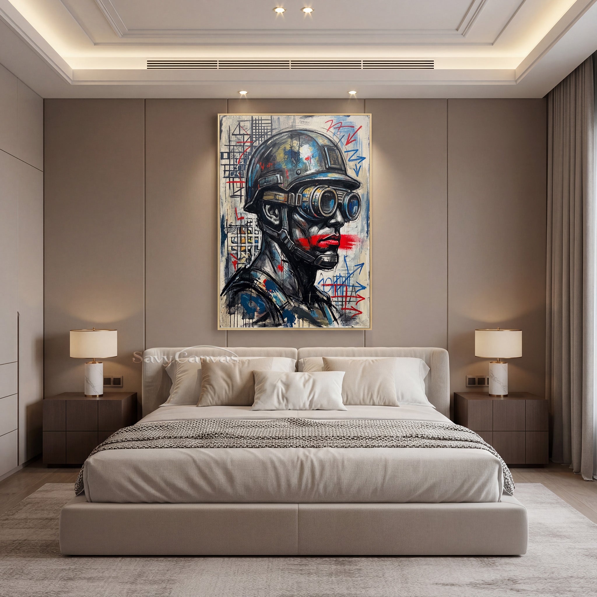 Modern Urban Soldier Graffiti Art | Original Hand-Painted Oil #SS 078